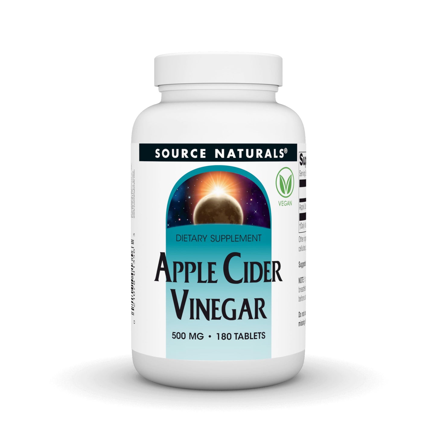 Source Naturals Apple Cider Vinegar Dietary Supplement 500mg 180 Tablets