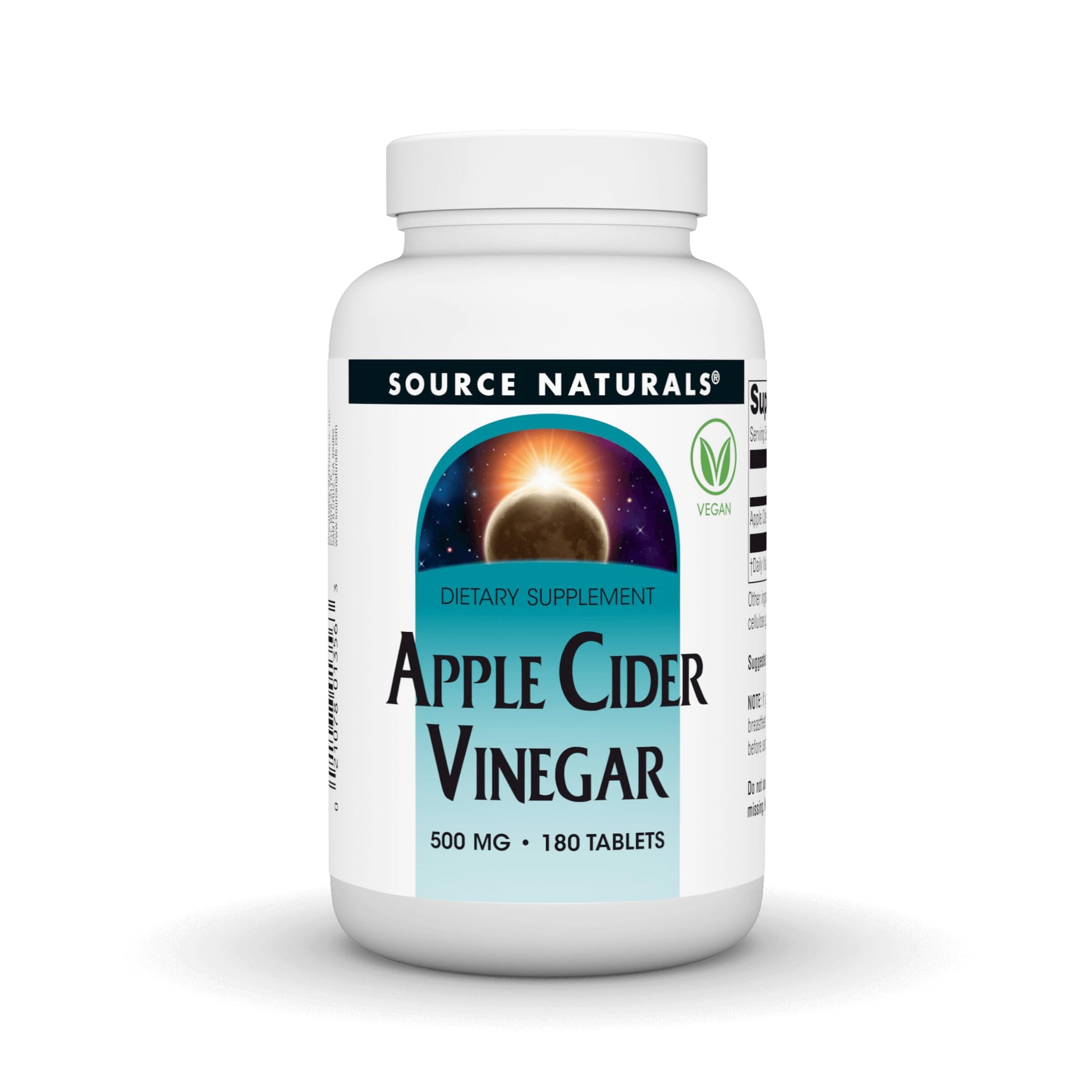 Source Naturals Apple Cider Vinegar Dietary Supplement 500mg 180 Tablets