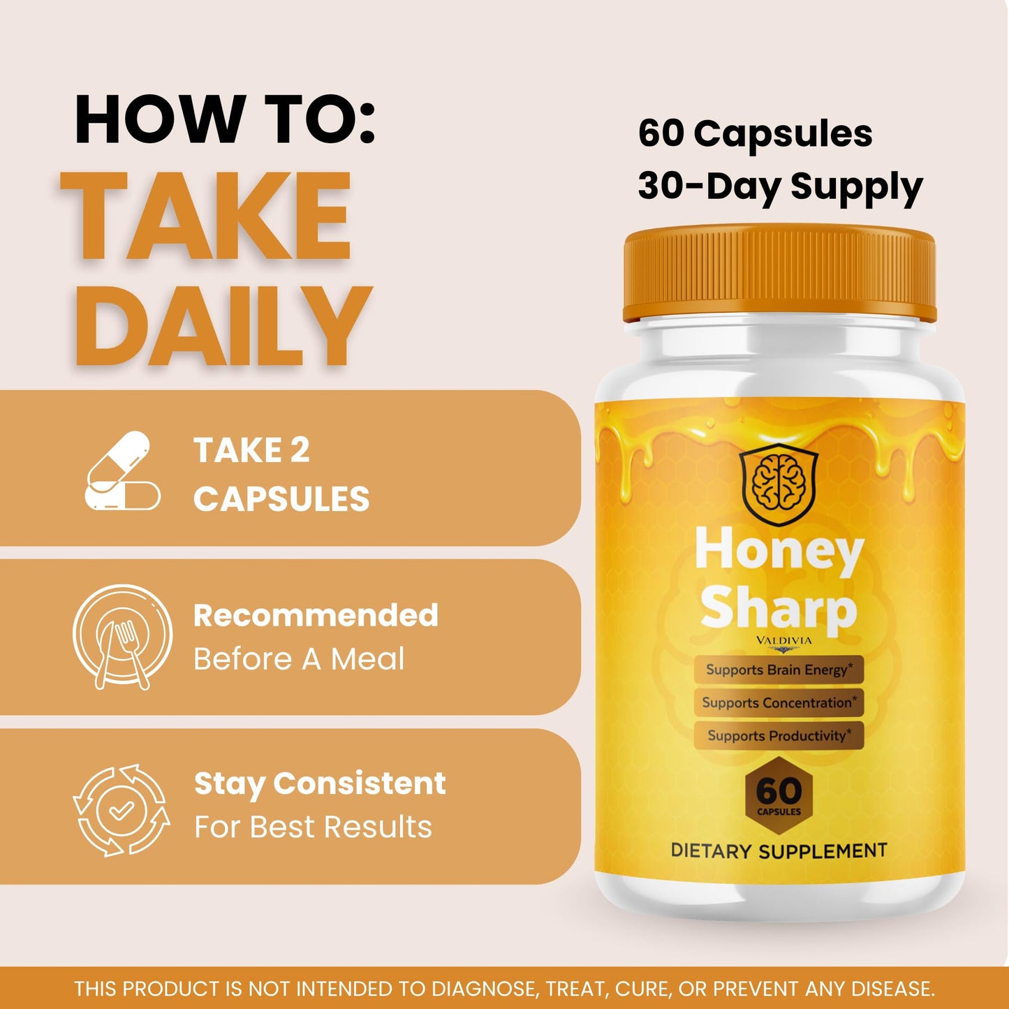 Valdivia HoneySharp Capsules, 60 Count