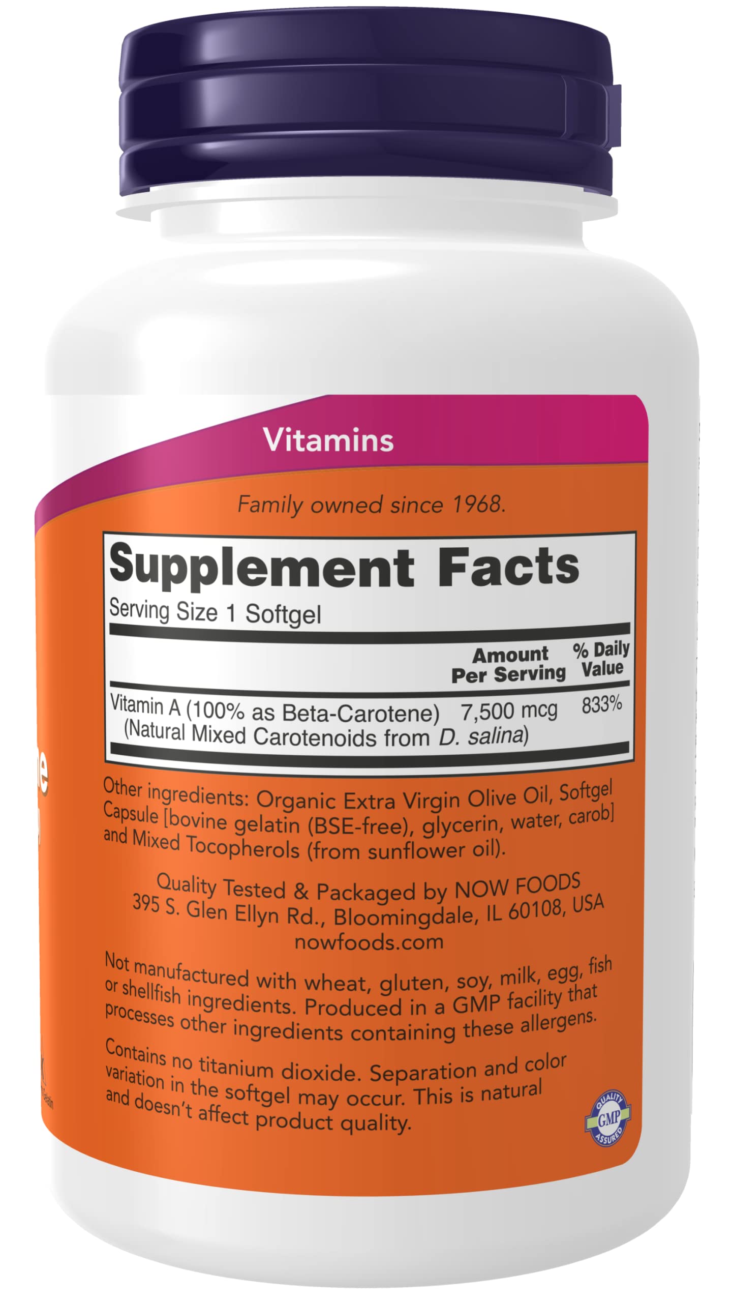 NOW Foods Beta Carotene (Natural) Softgels 360