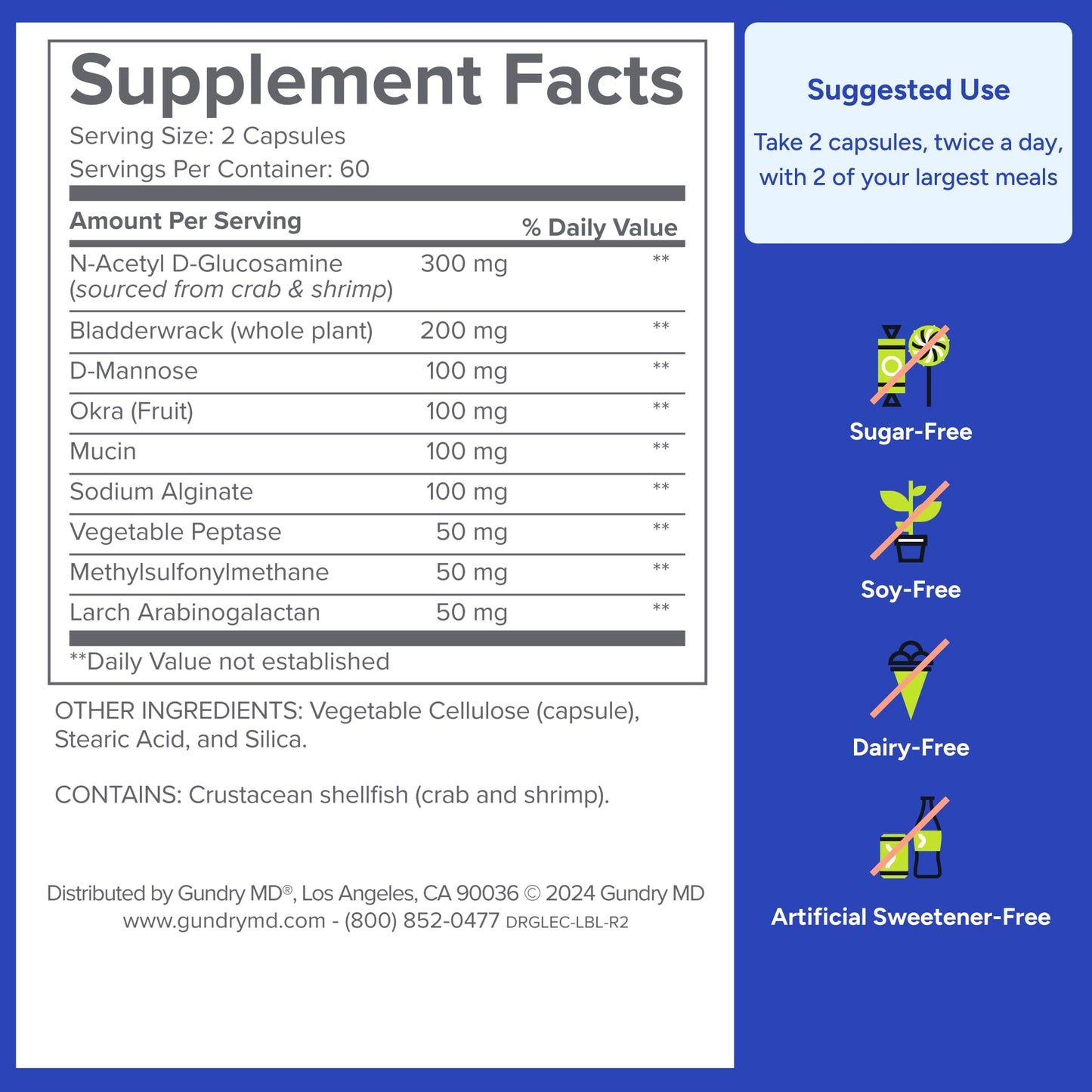 Gundry MD Lectin Shield Gut Health & Digestion Supplement Capsules 120 Count