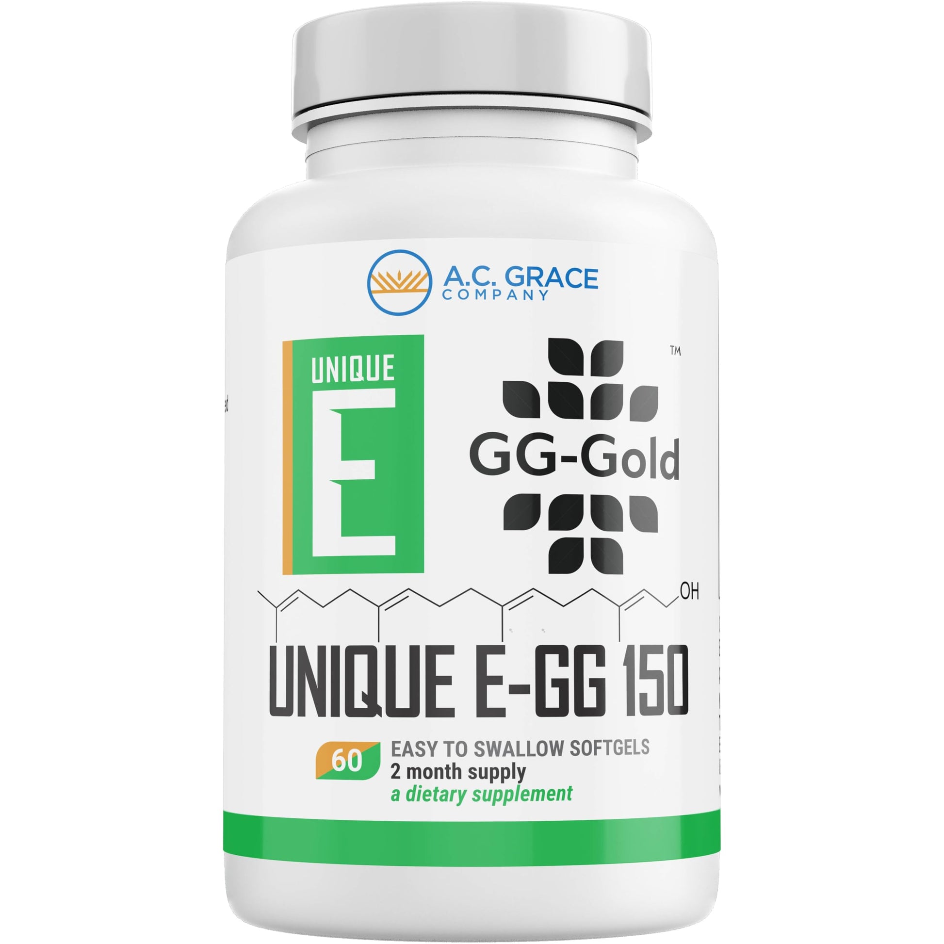 UNIQUE E GG-Gold 150mg Geranylgeraniol Supplement 60 Softgels