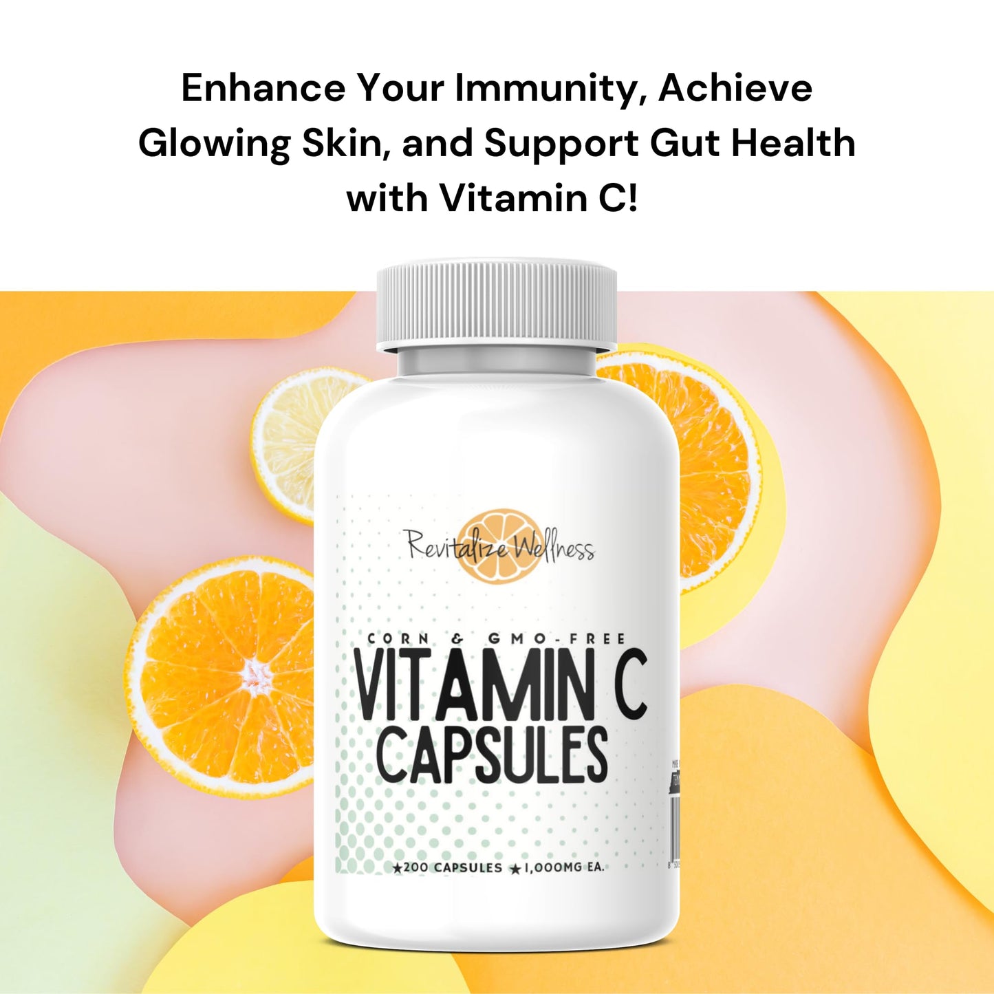 Revitalize Wellness Vitamin C 1000 mg Capsules 200 Count