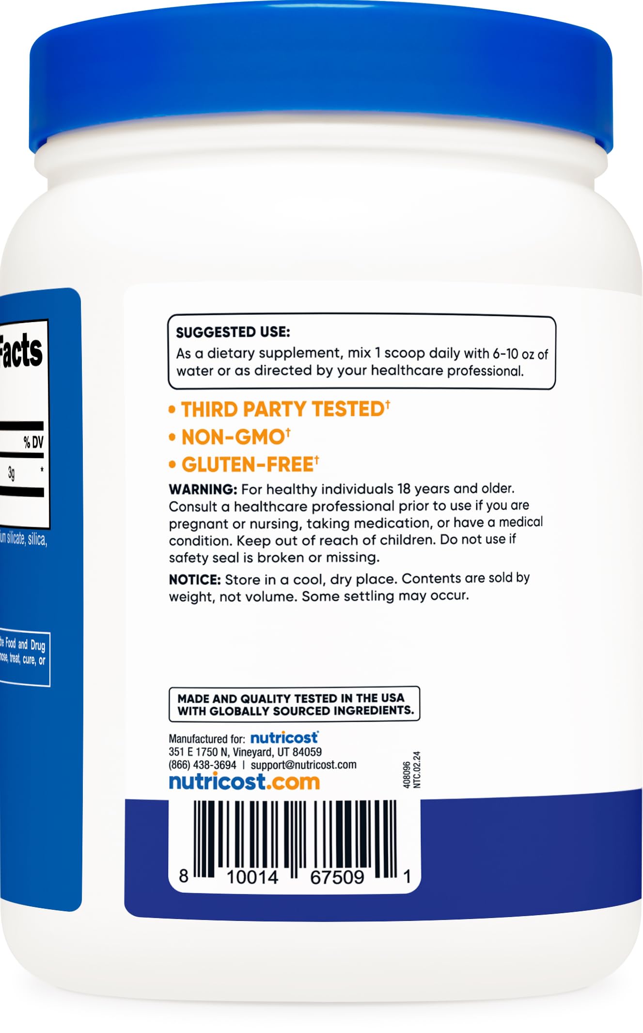 Nutricost L-Citrulline Malate 2:1 Blue Raspberry Powder 21.2
