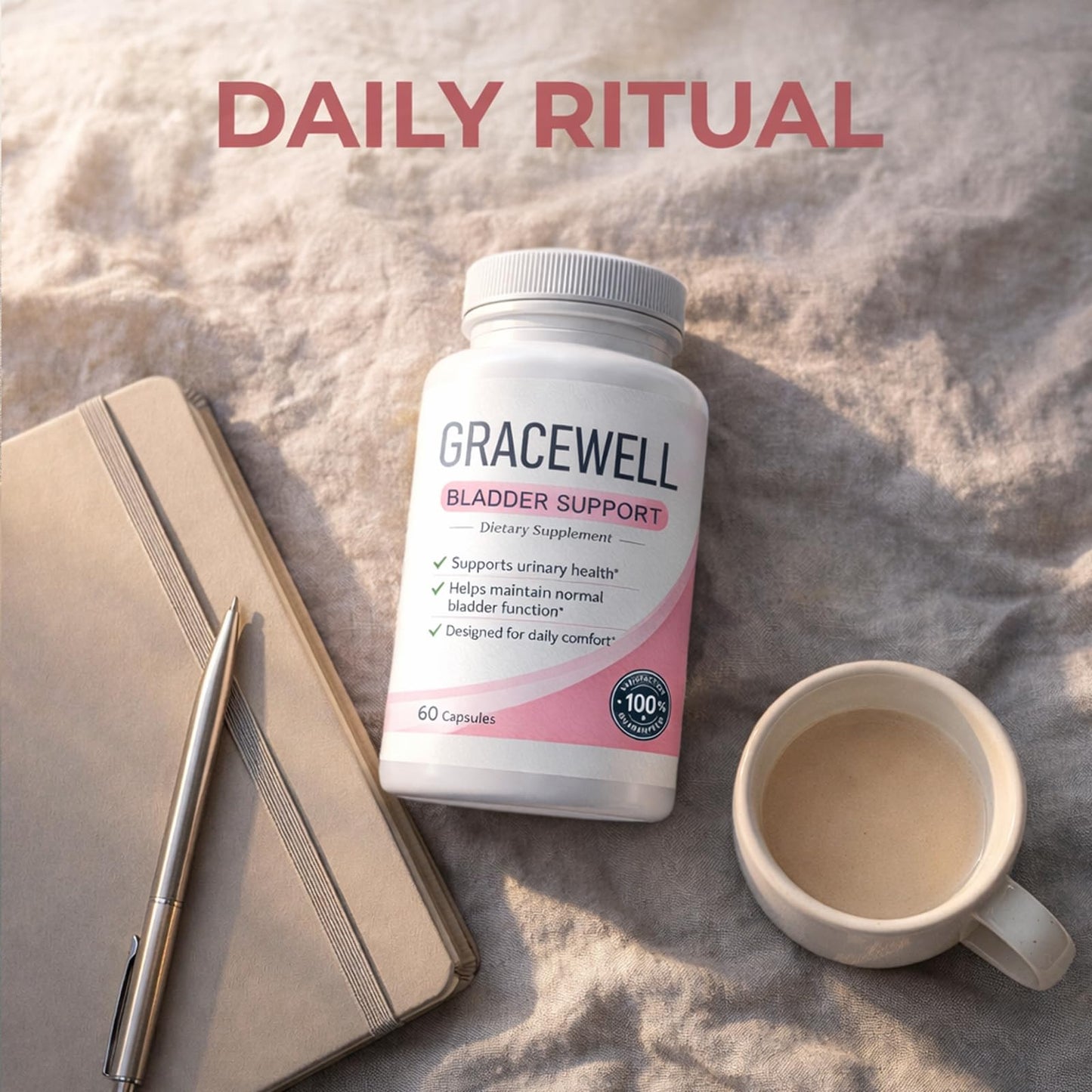 Qiuumey GraceWell Bladder Support, Herbal Blend with Astragalus Root, Goji Berry, Angelica Root & Schisandra, 60 Capsules