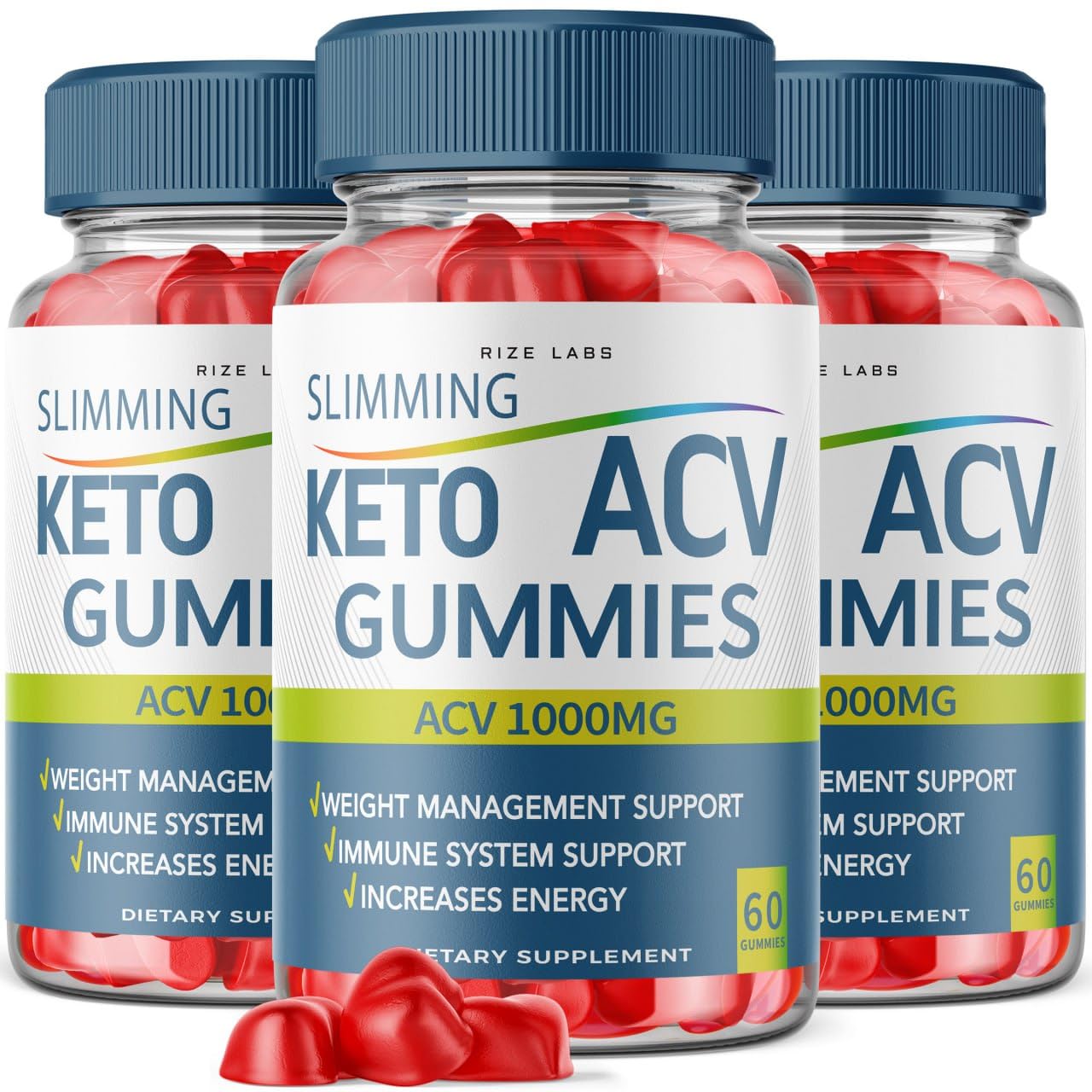 Rize Labs Slimming Keto ACV Gummies for Advanced Weight Loss with Apple Cider Vinegar, 180 Gummies