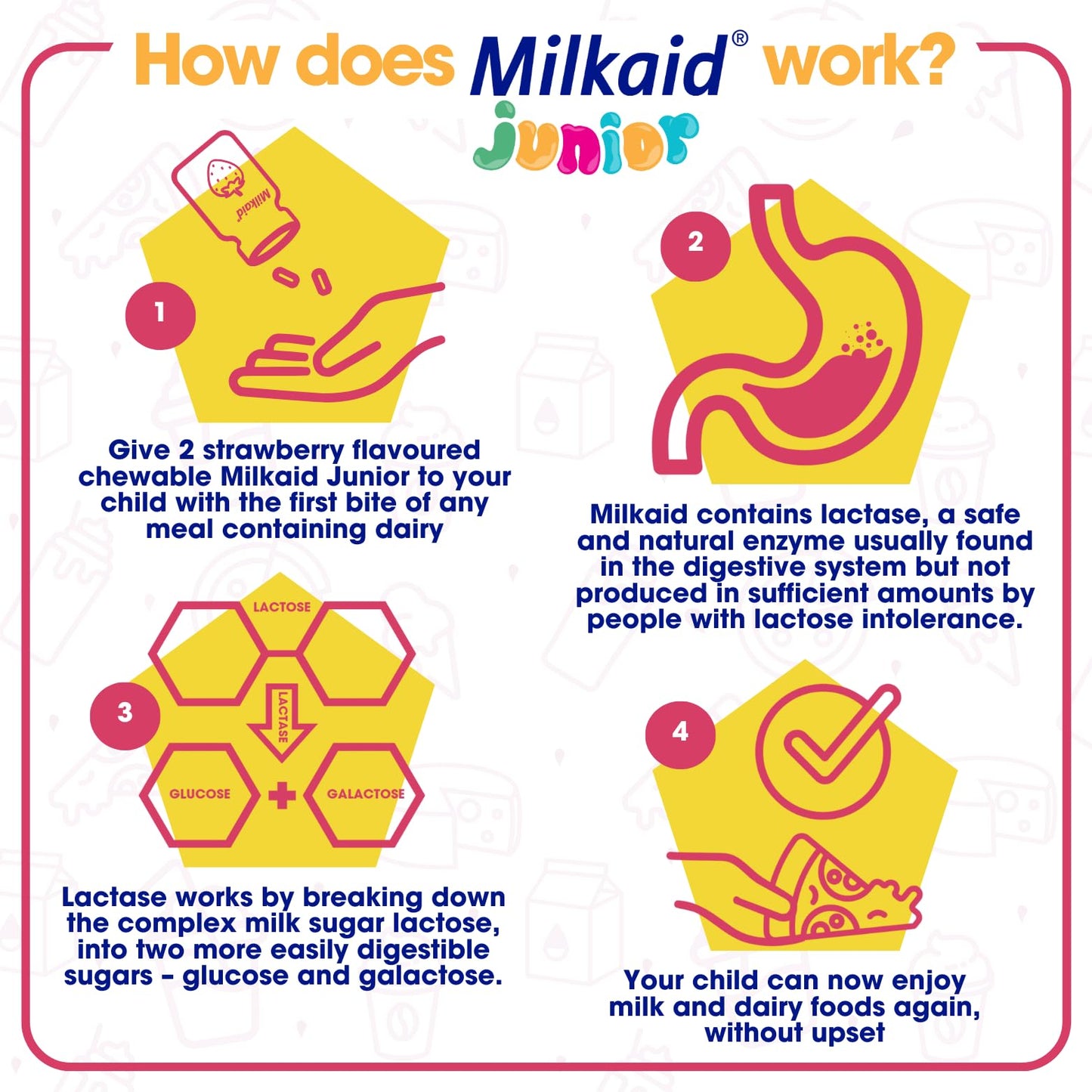Milkaid Junior Lactase Enzyme Chewable Tablets 60 Tablets
