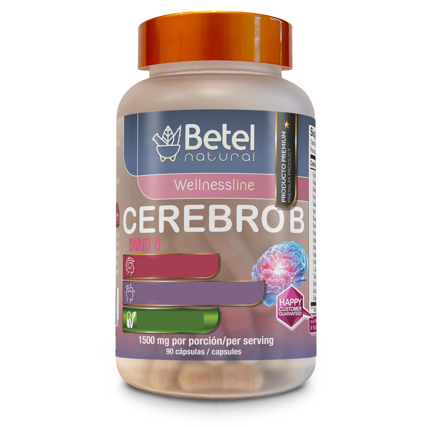 Betel Natural Cerebro B+ Capsules B Complex with Vitamins for a Healthier Nervous System 90 Capsules