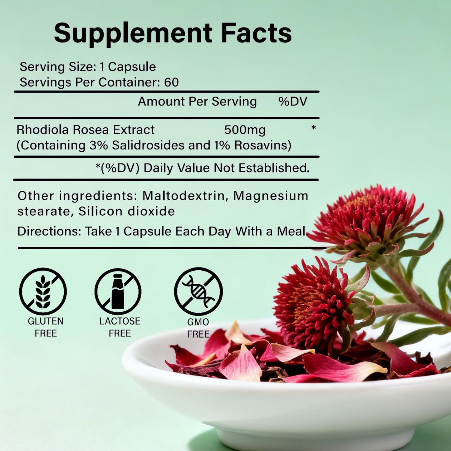 CellJuvMax Rhodiola Rosea 600mg Capsules, 60 Count