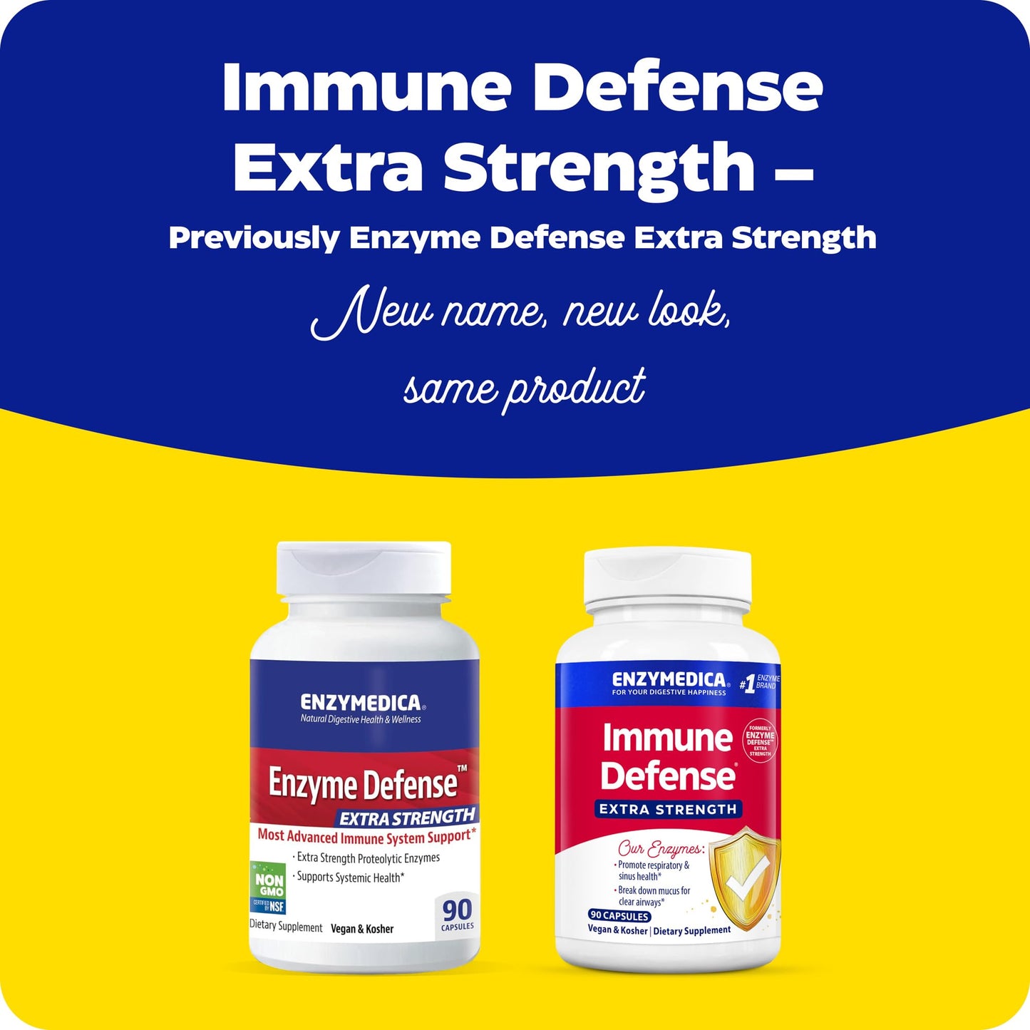 Enzymedica Immune Defense Extra Strength Proteolytic Enzymes for 2X Immune & Respiratory Support Capsules 90 Count
