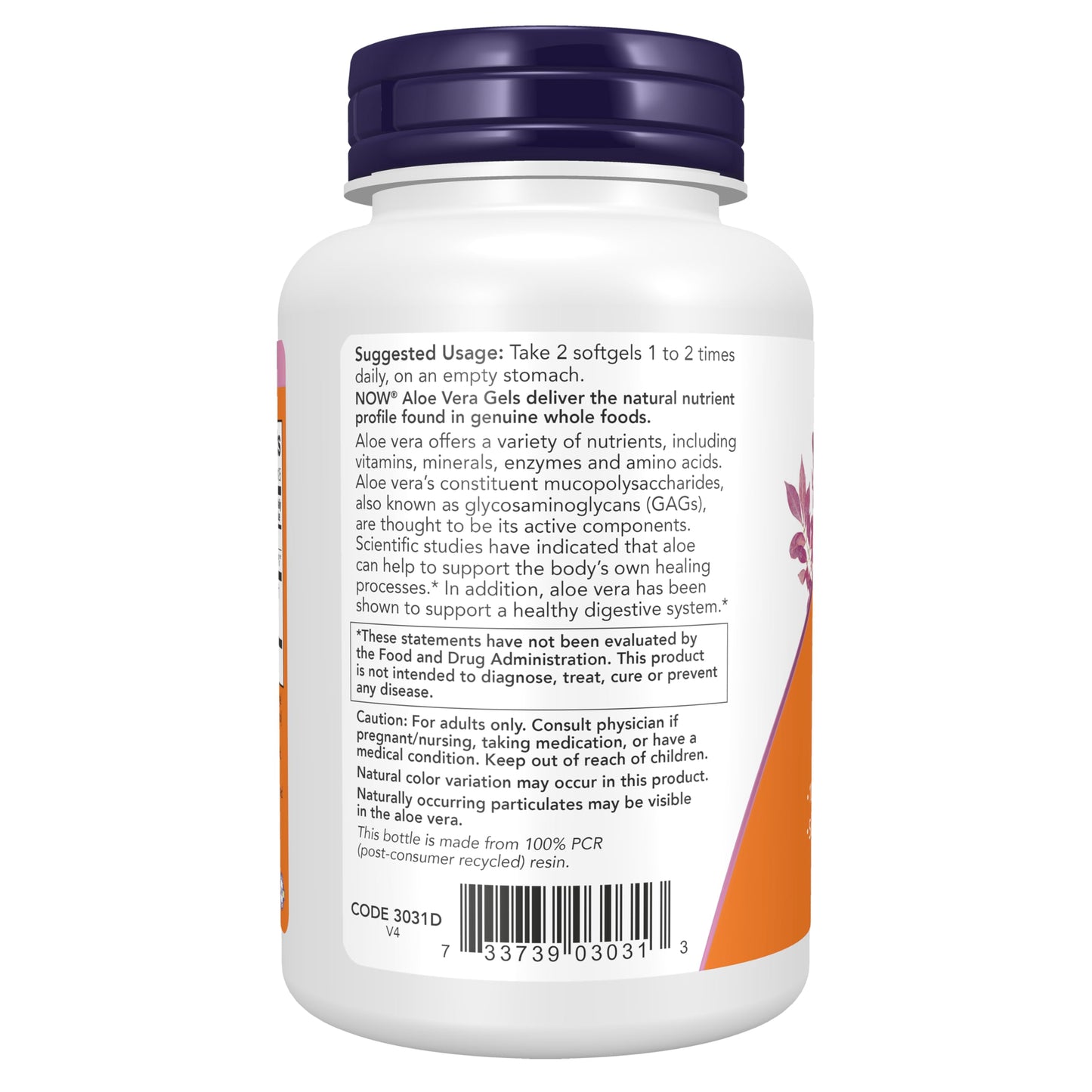NOW Foods Aloe Vera (Aloe barbadensis) 10,000 mg Softgels, 250 Softgels