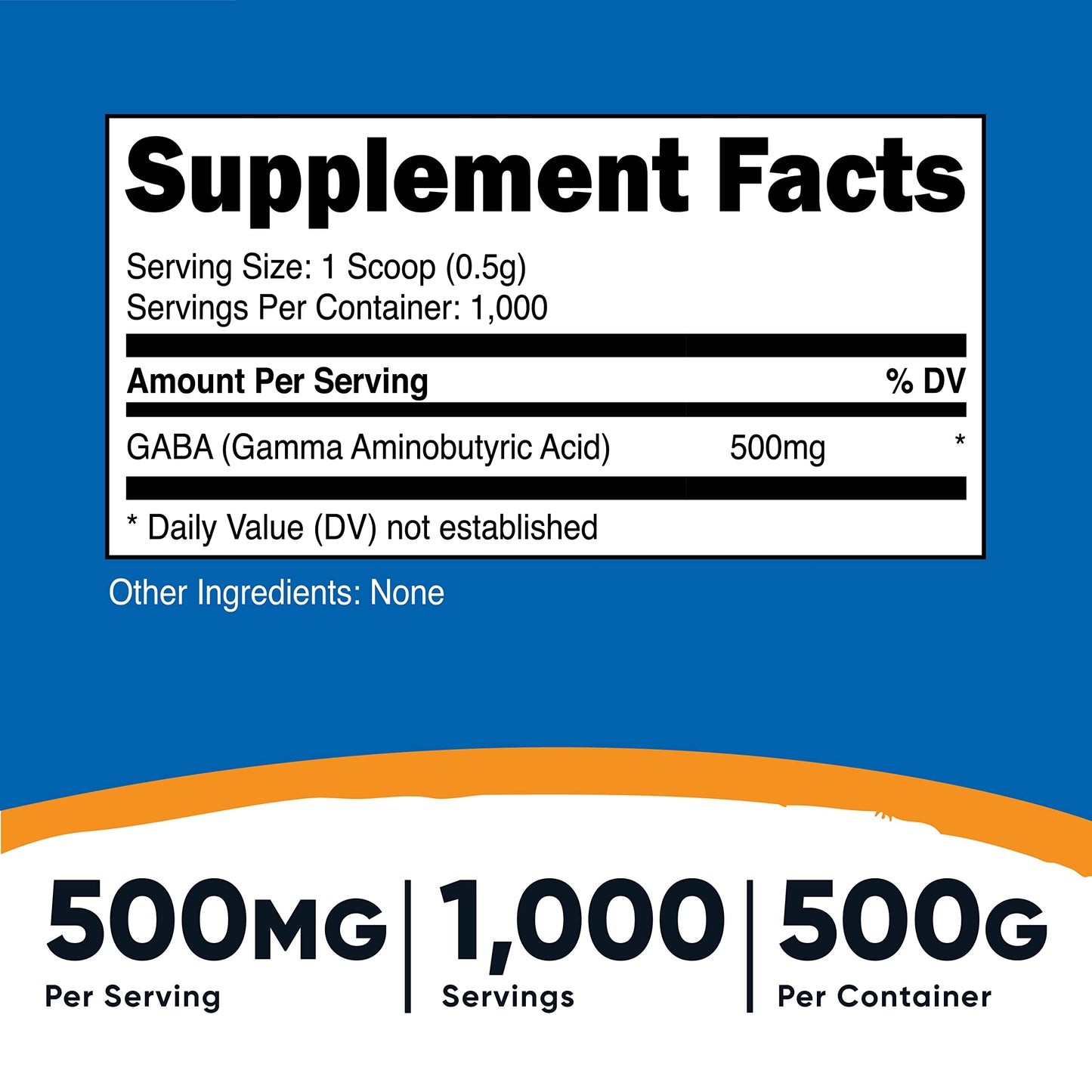 Nutricost Pure GABA (Gamma Aminobutyric Acid) Powder, 500 Grams, Pack of 2