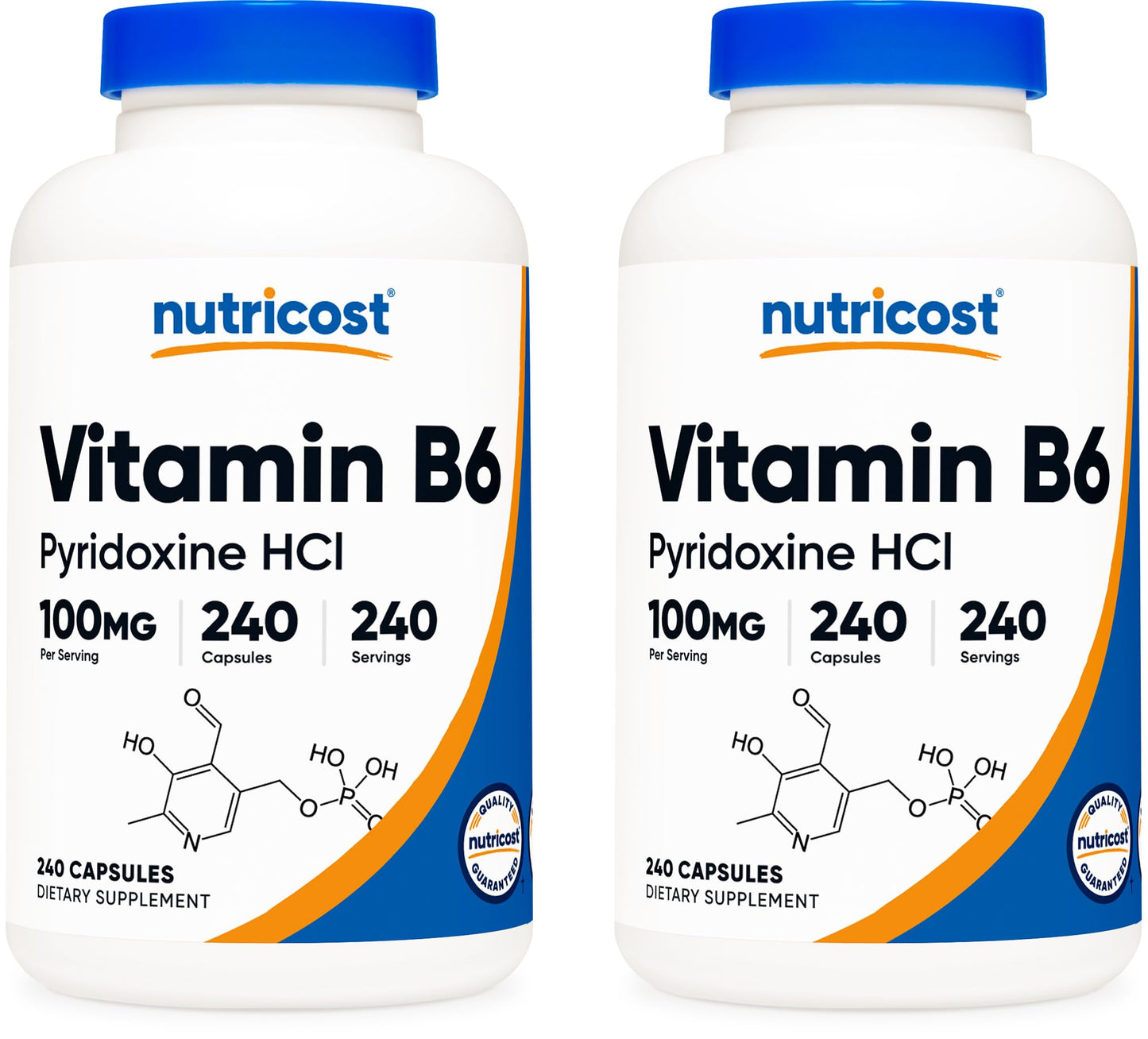 Nutricost Vitamin B6 (Pyridoxine HCl) 100mg Capsules, 480 Count