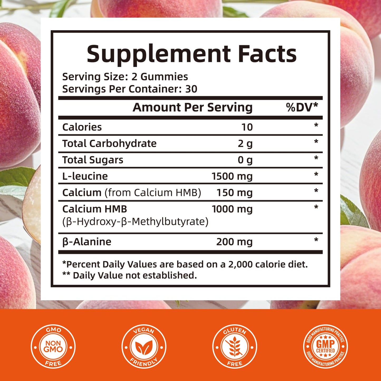 HEALOADING HMB and Leucine Gummies, 60 Gummies
