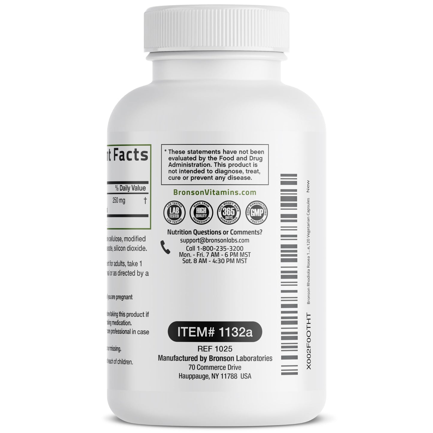 Bronson Rhodiola Rosea Vegetarian Capsules, 120 Count