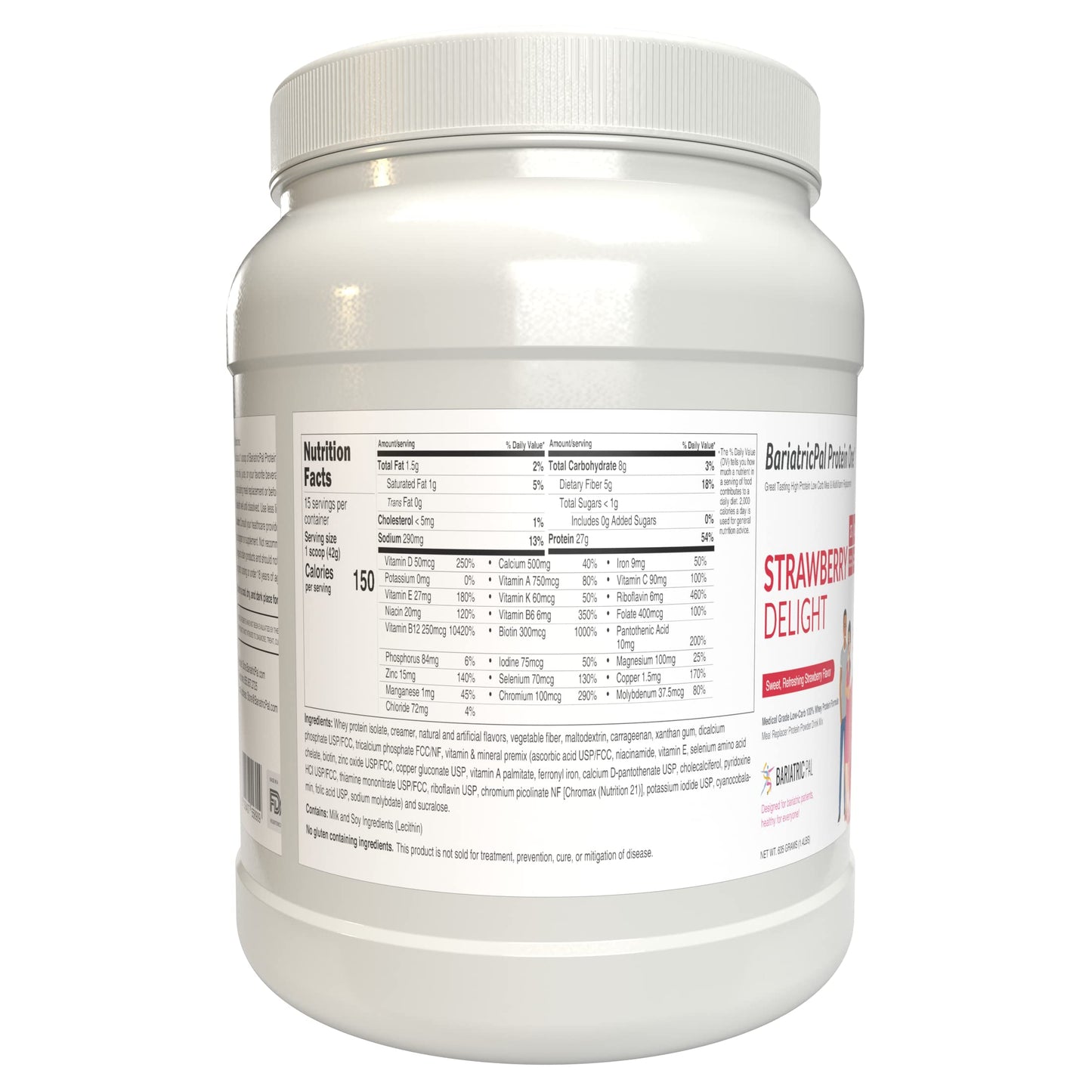 BariatricPal Protein ONE Complete Meal Replacement with Multivitamin, Calcium & Iron Powder 22.4 oz
