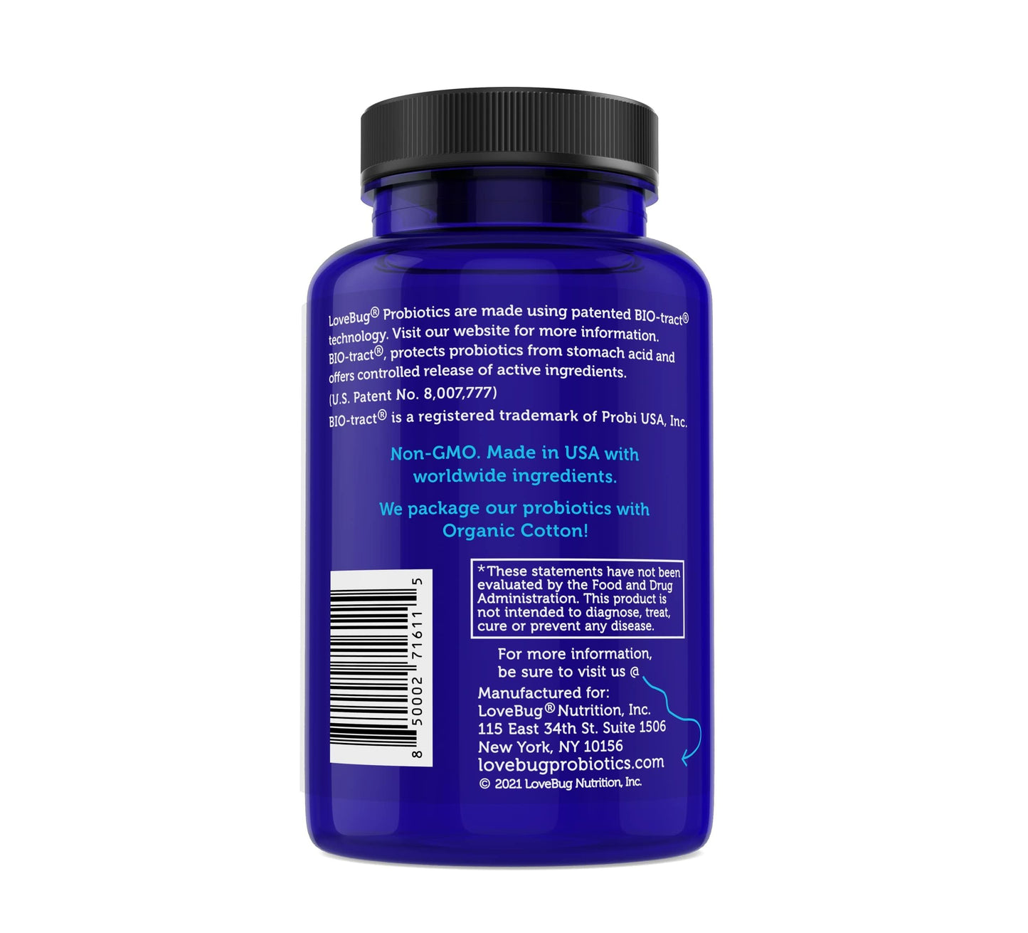 LOVEBUG Here's The Skinny Multi-Strain Probiotics 10 Billion CFU Tablet, 60 Count