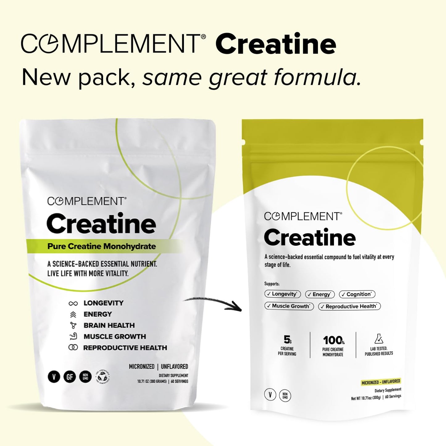 Complement Creatine Monohydrate Micronized Powder 10.6 Ounce