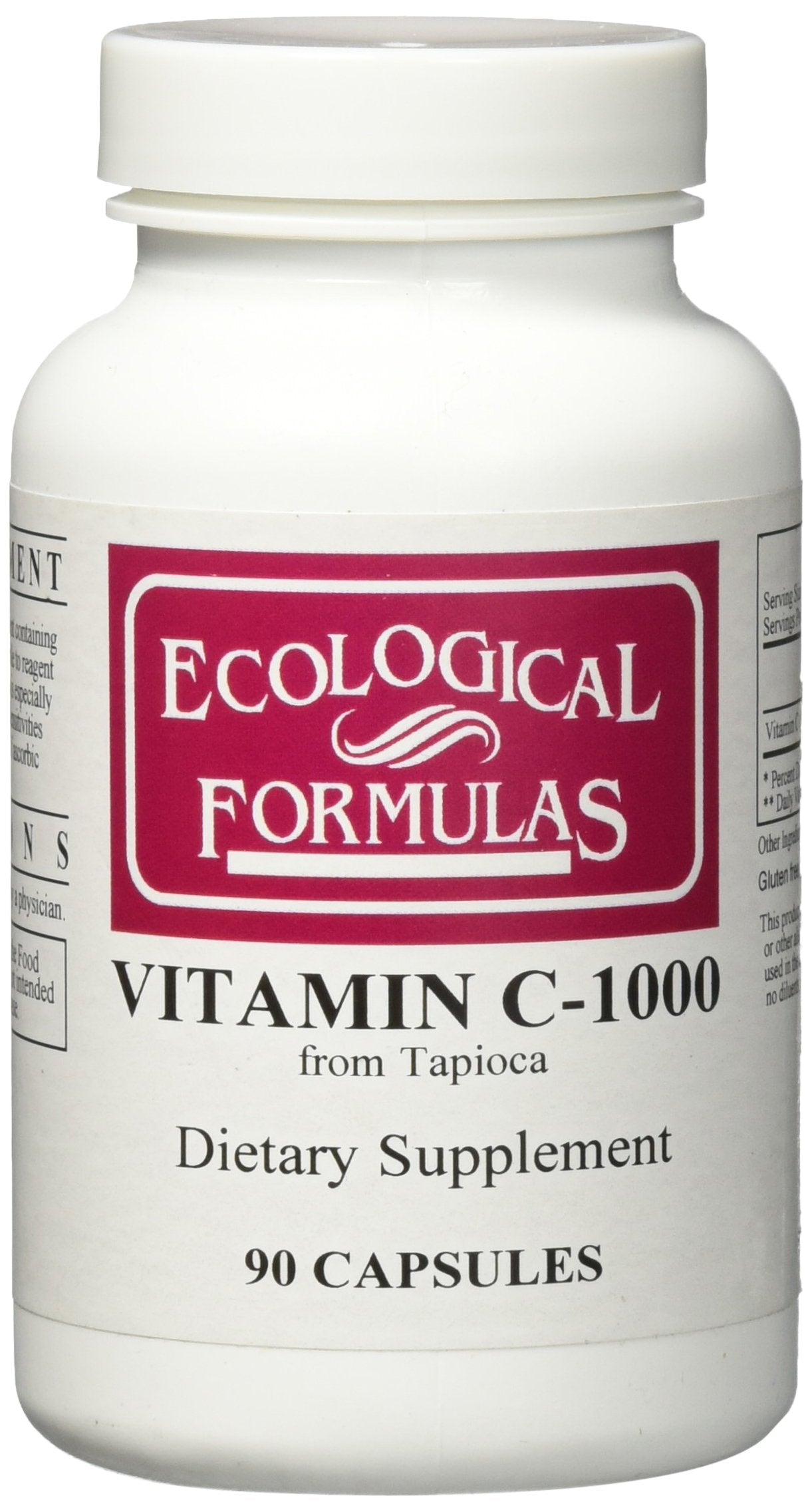 Ecological Formulas Vitamin C-1000 Capsule from Tapioca, 90 Capsules