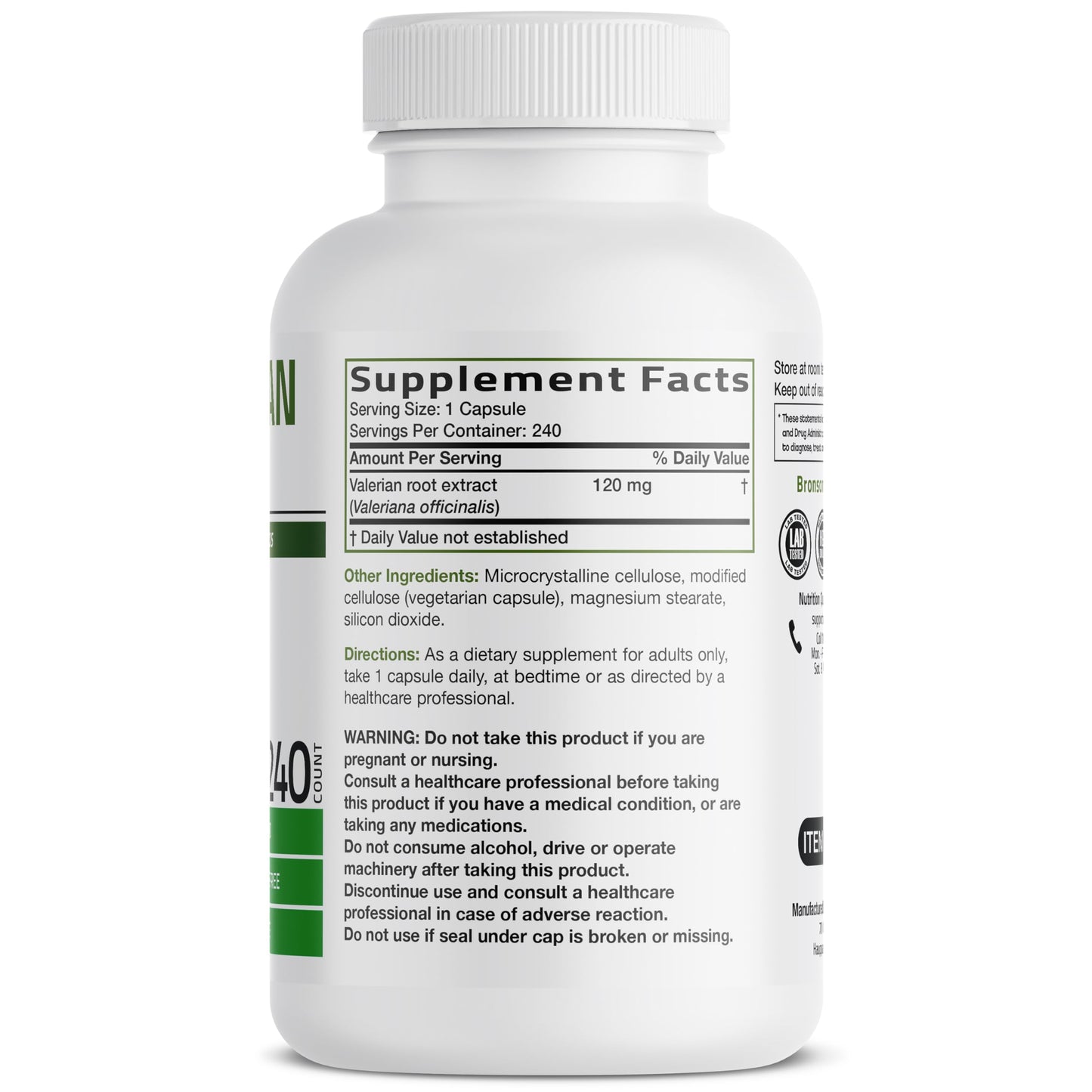 Bronson Valerian Root Sleep & Relaxation Support Capsules 240
