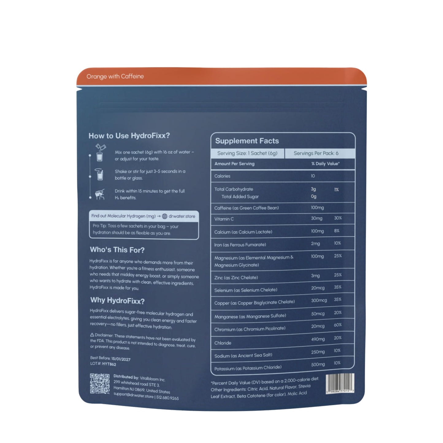 Dr.Water HydroFixx Hydrogen + Electrolytes Mix Variety Pack Powder 1.27 oz