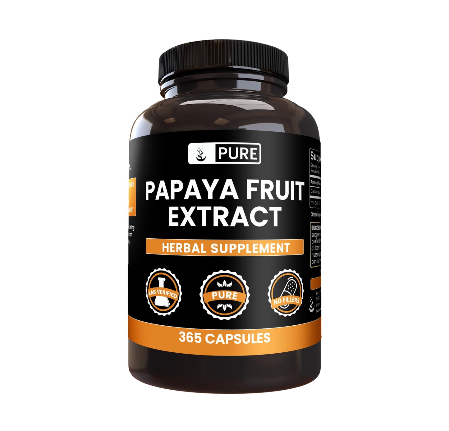 PURE ORIGINAL INGREDIENTS Papaya Extract Capsules 365