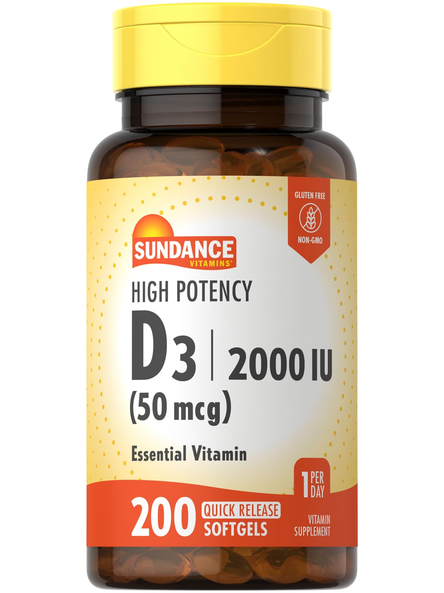 Sundance Vitamin D3 2000 IU Softgels, 200 Count