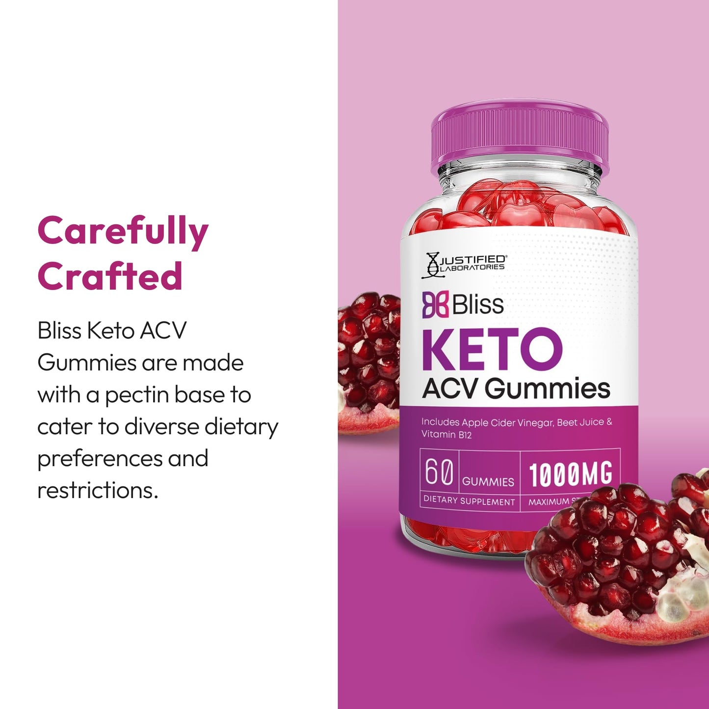 Justified Laboratories Bliss Keto ACV Gummies Gummy 60 Count