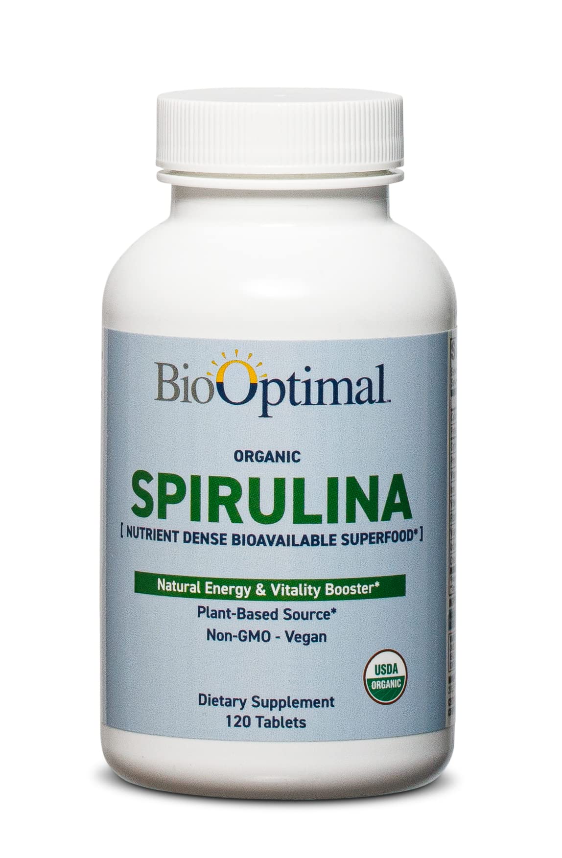 BioOptimal Organic Spirulina Tablets 120 Tablets