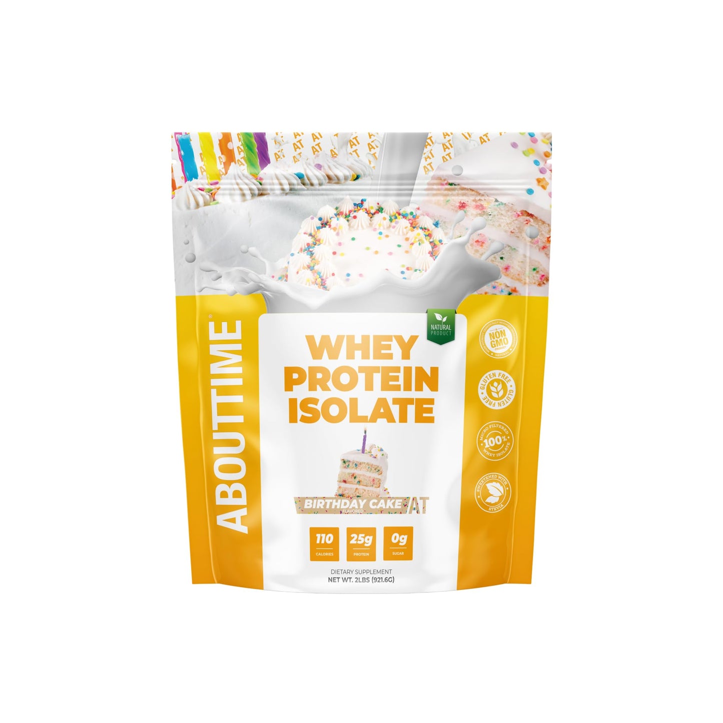 About Time Whey Protein Isolate Powder Birthday Cake 25g, 32 Servings
