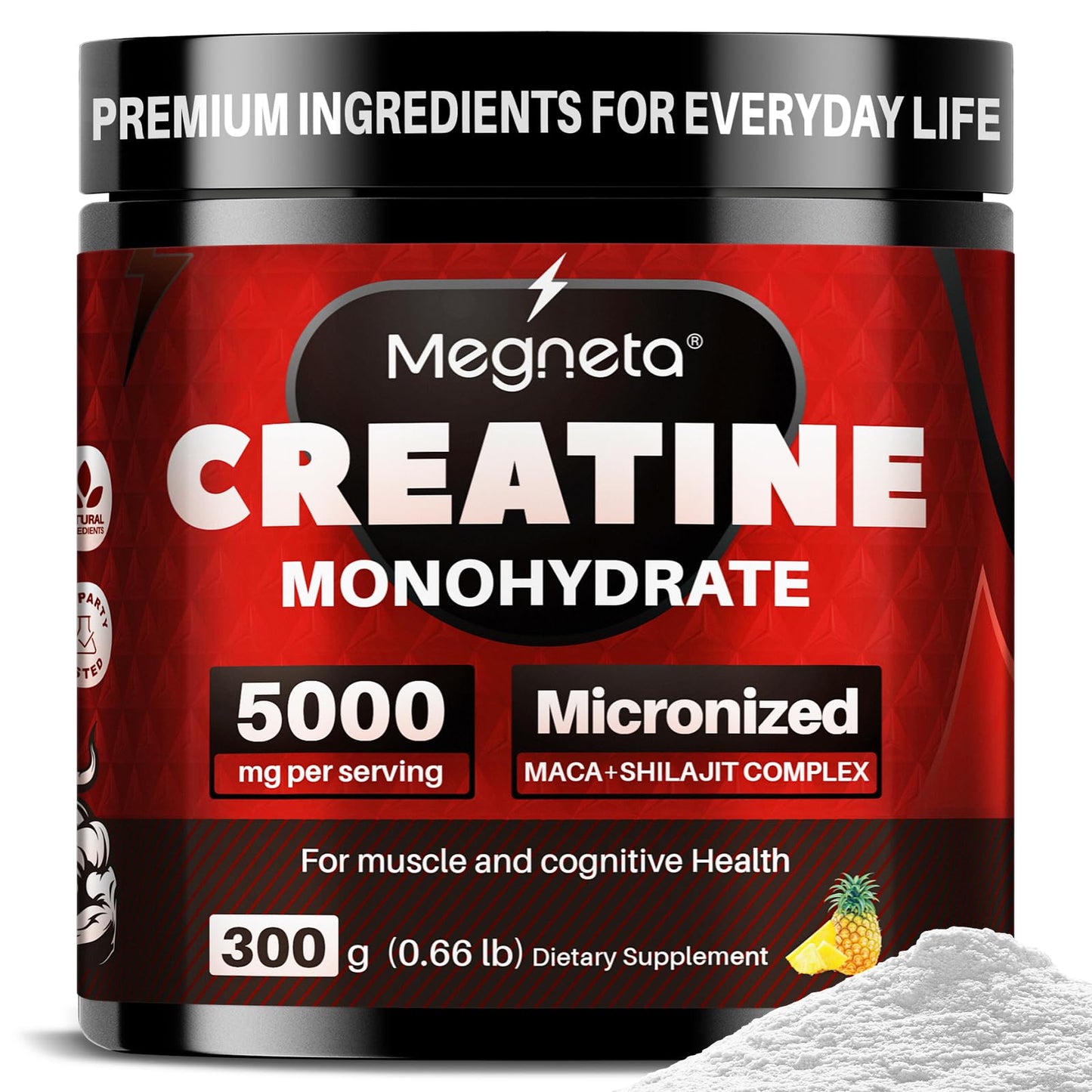 MEGNETA Creatine Monohydrate Micronized Powder 60 Servings