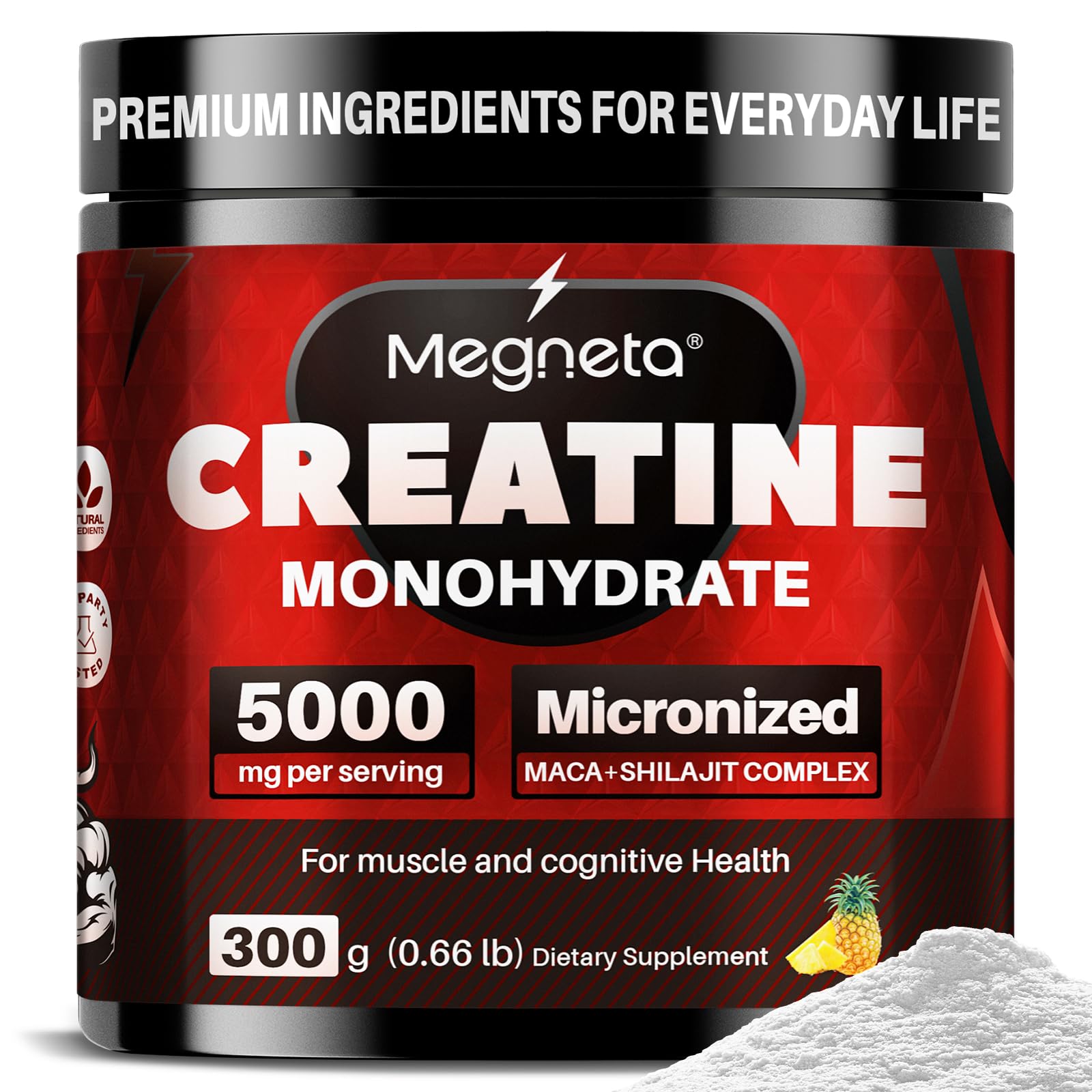 MEGNETA Creatine Monohydrate Micronized Powder 60 Servings