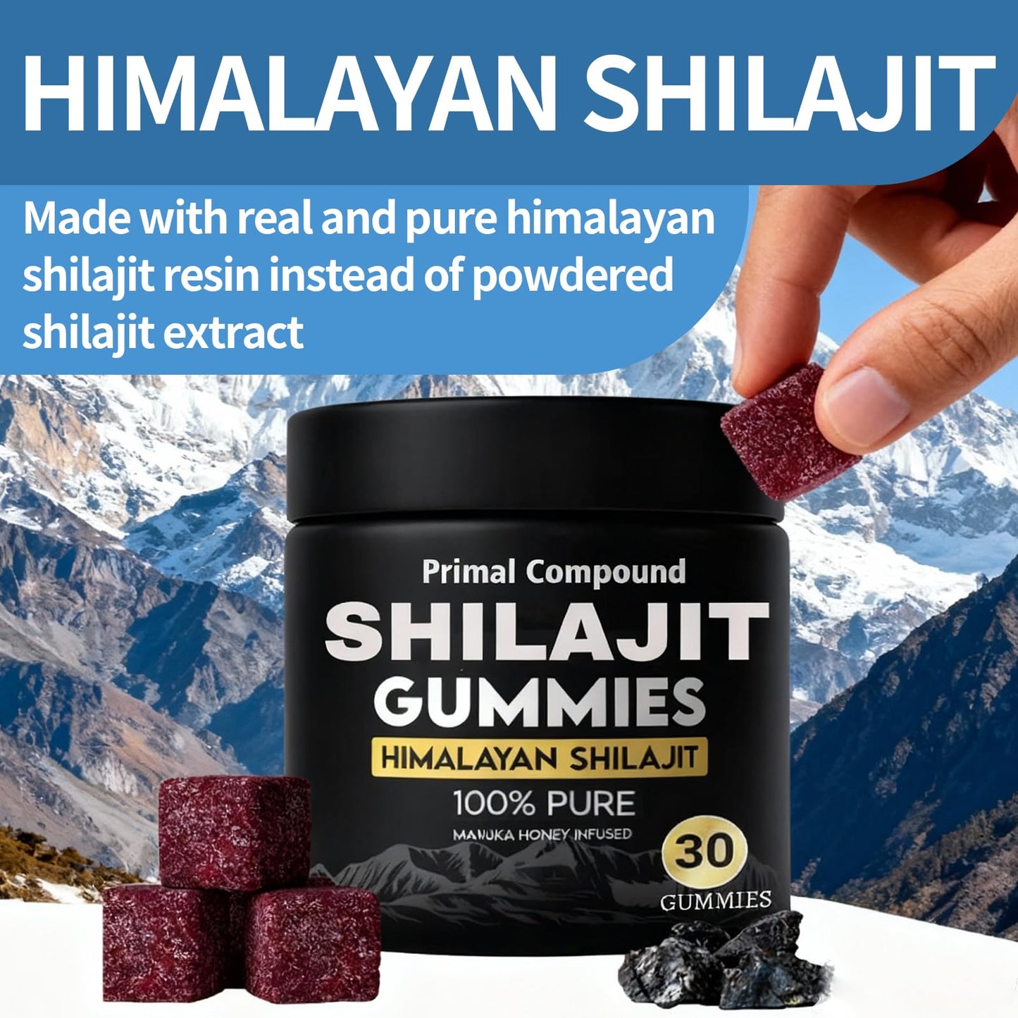 TEYAOE Primal Compound Shilajit Gummies for Men, Gummy, 1