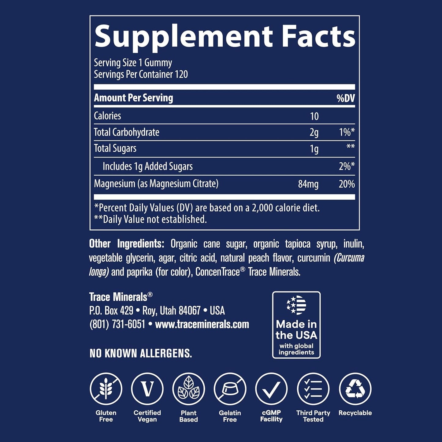 TRACE MINERALS RESEARCH Magnesium Stress Relief Gummies 120 Count