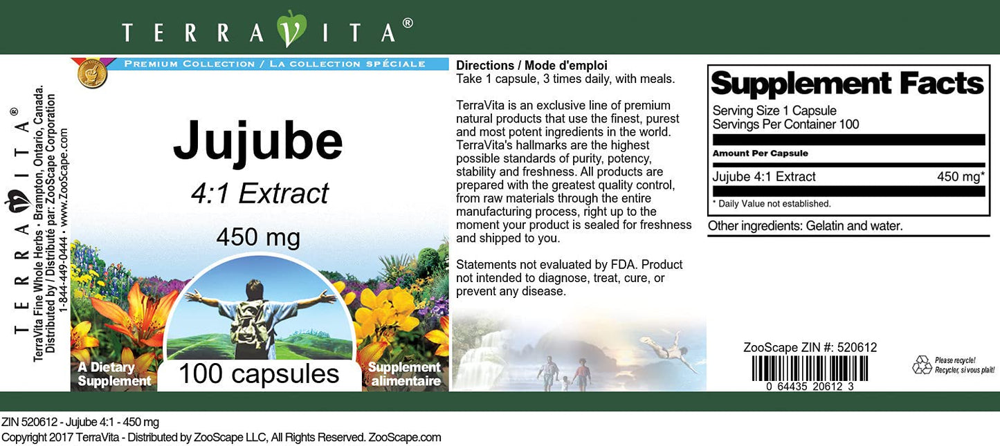 Terravita Jujube 4:1-450 mg Capsule 300