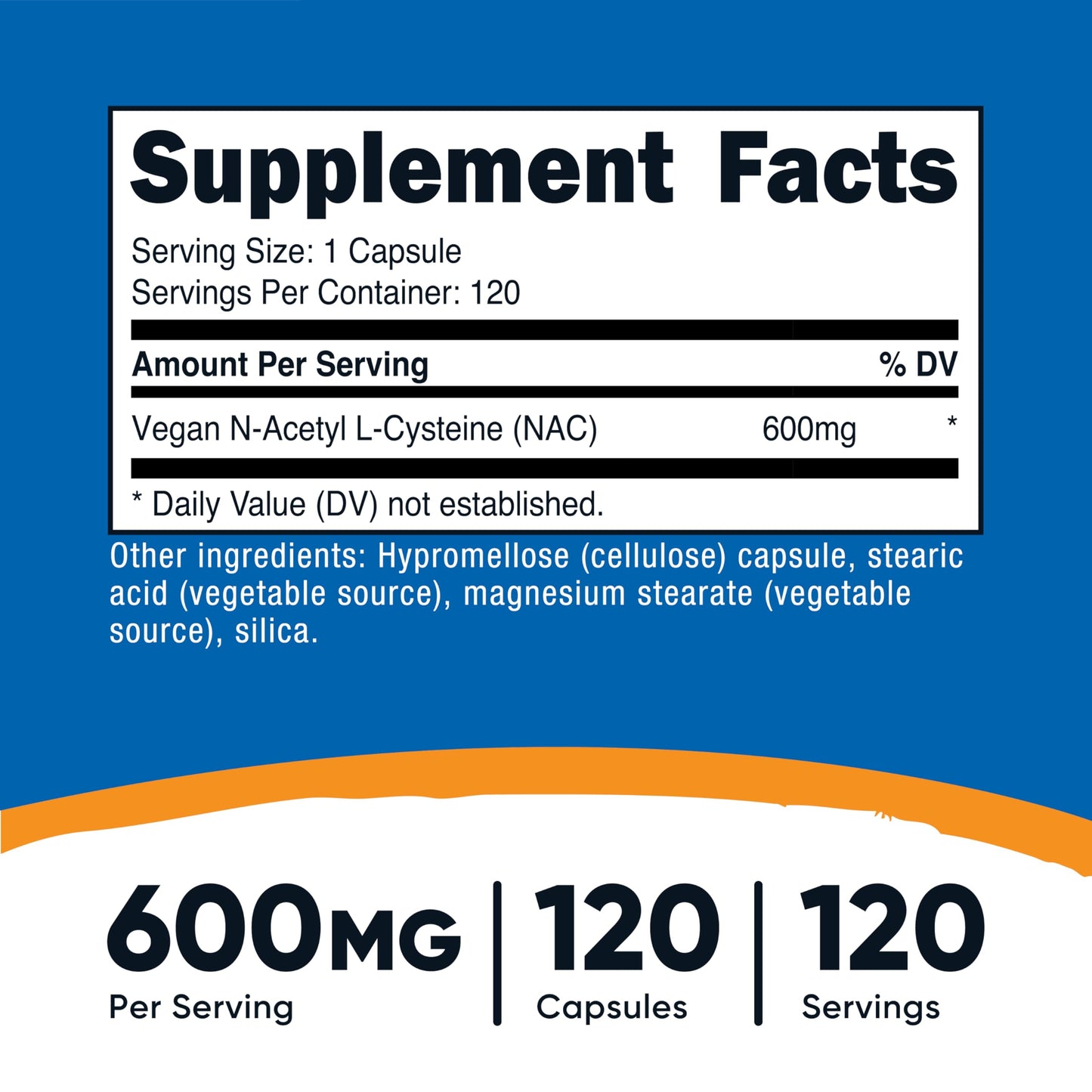 Nutricost N-Acetyl L-Cysteine (NAC) 600mg Capsules, 240 Count
