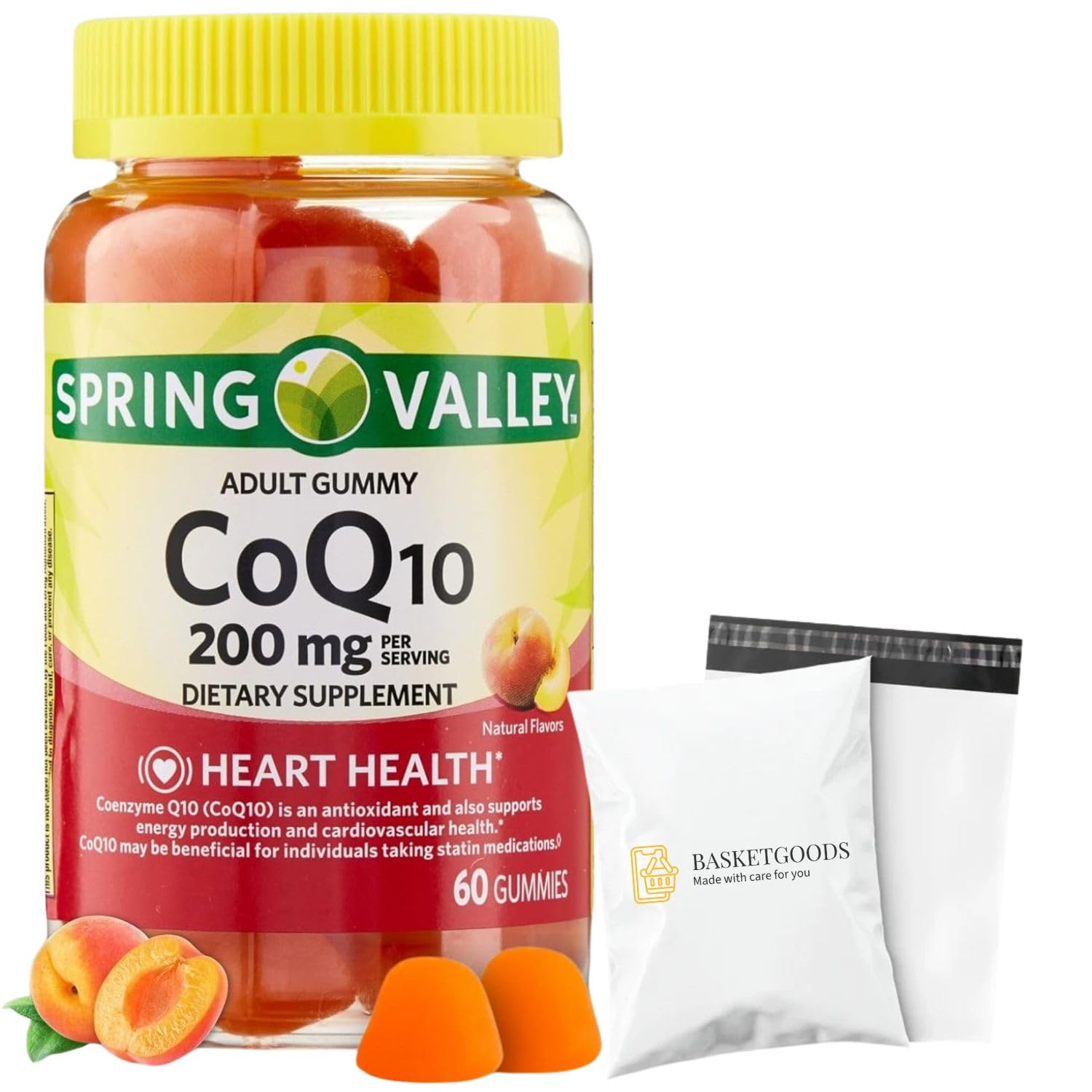 BasketGoods CoQ10 200mg Gummies, 60 Count