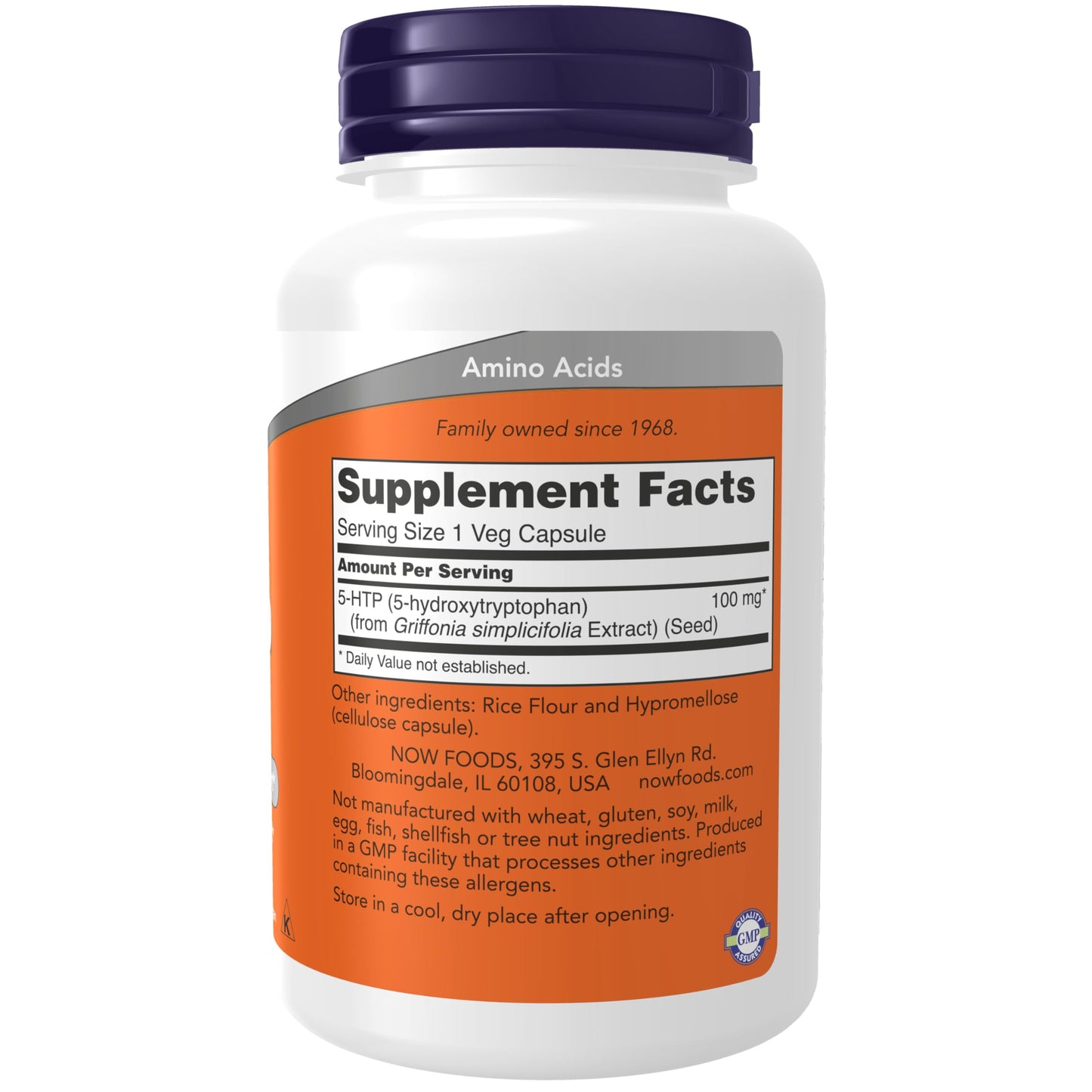 NOW Foods 5-HTP (5-hydroxytryptophan) 100 mg, Capsules, 120 Count