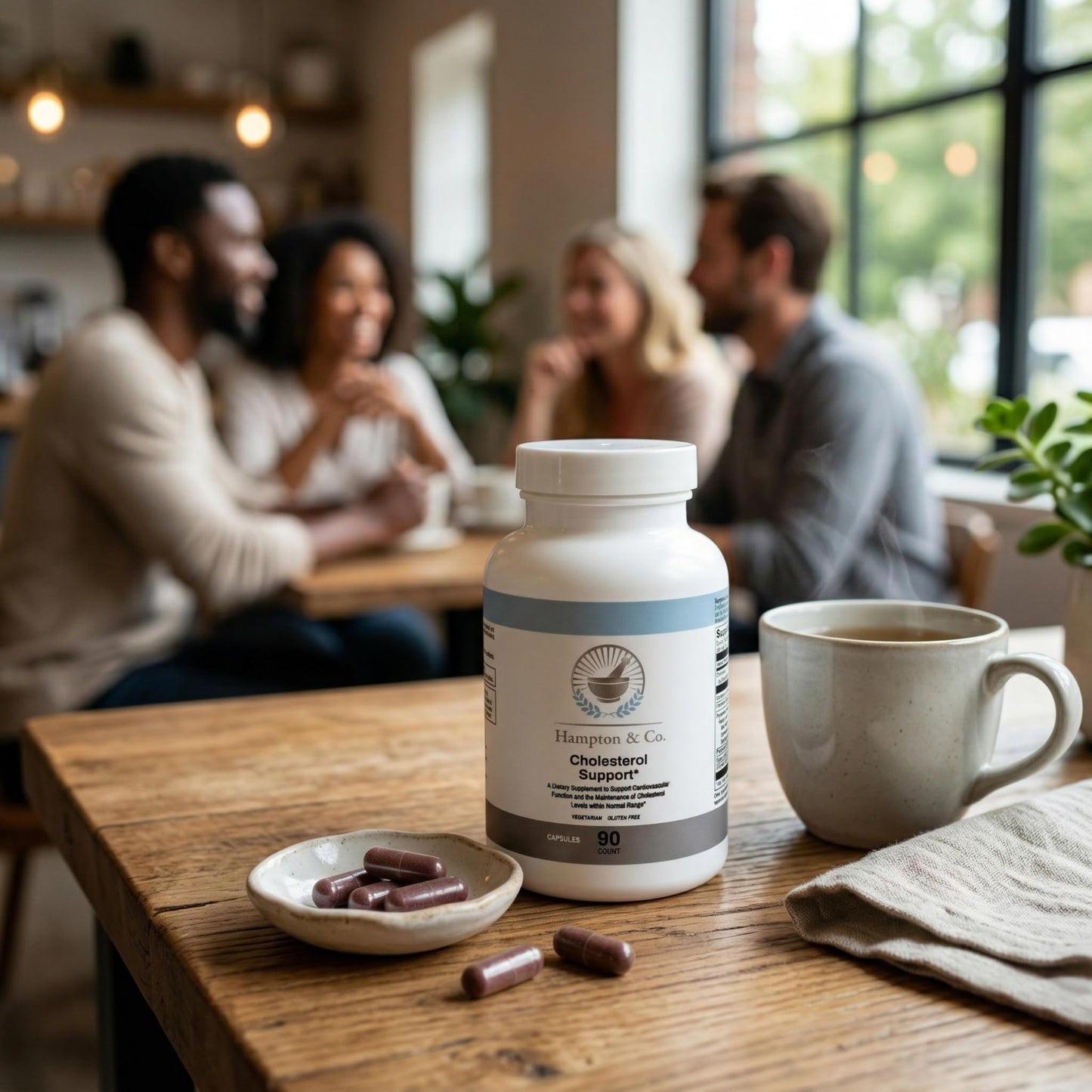 Hampton Distribution Cholesterol Support 200mcg Cardiovascular & Heart Support with CoQ10 Capsule 90 Count