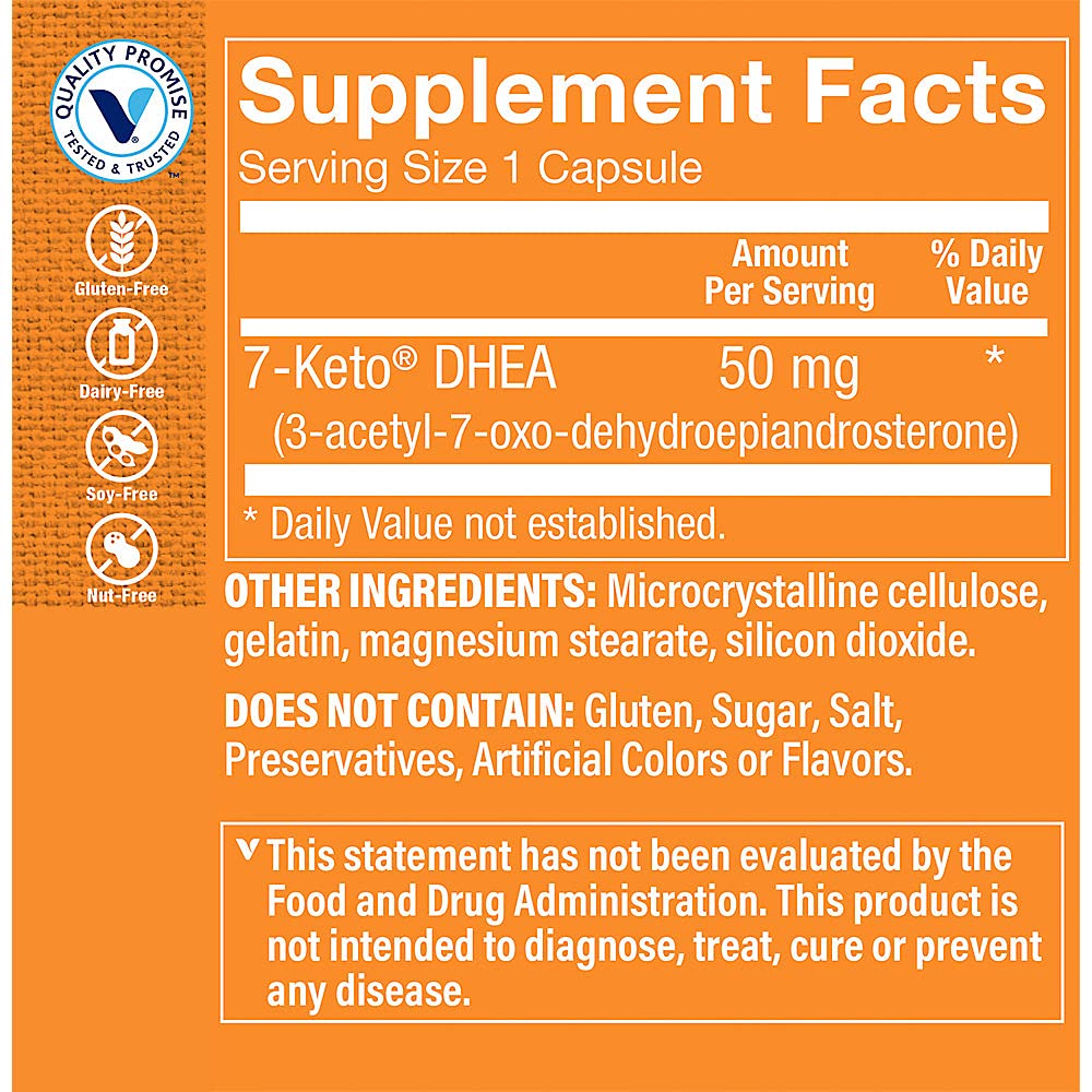 The Vitamin Shoppe 7-Keto Promotes Fat Metabolism Capsules, 60 Count