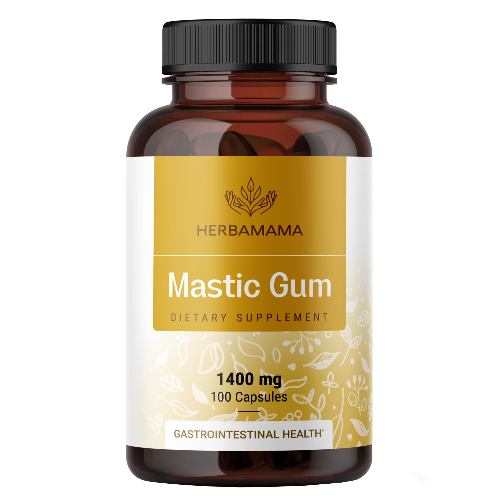 HERBAMAMA Mastic Gum Capsules 1400mg, 100 Count