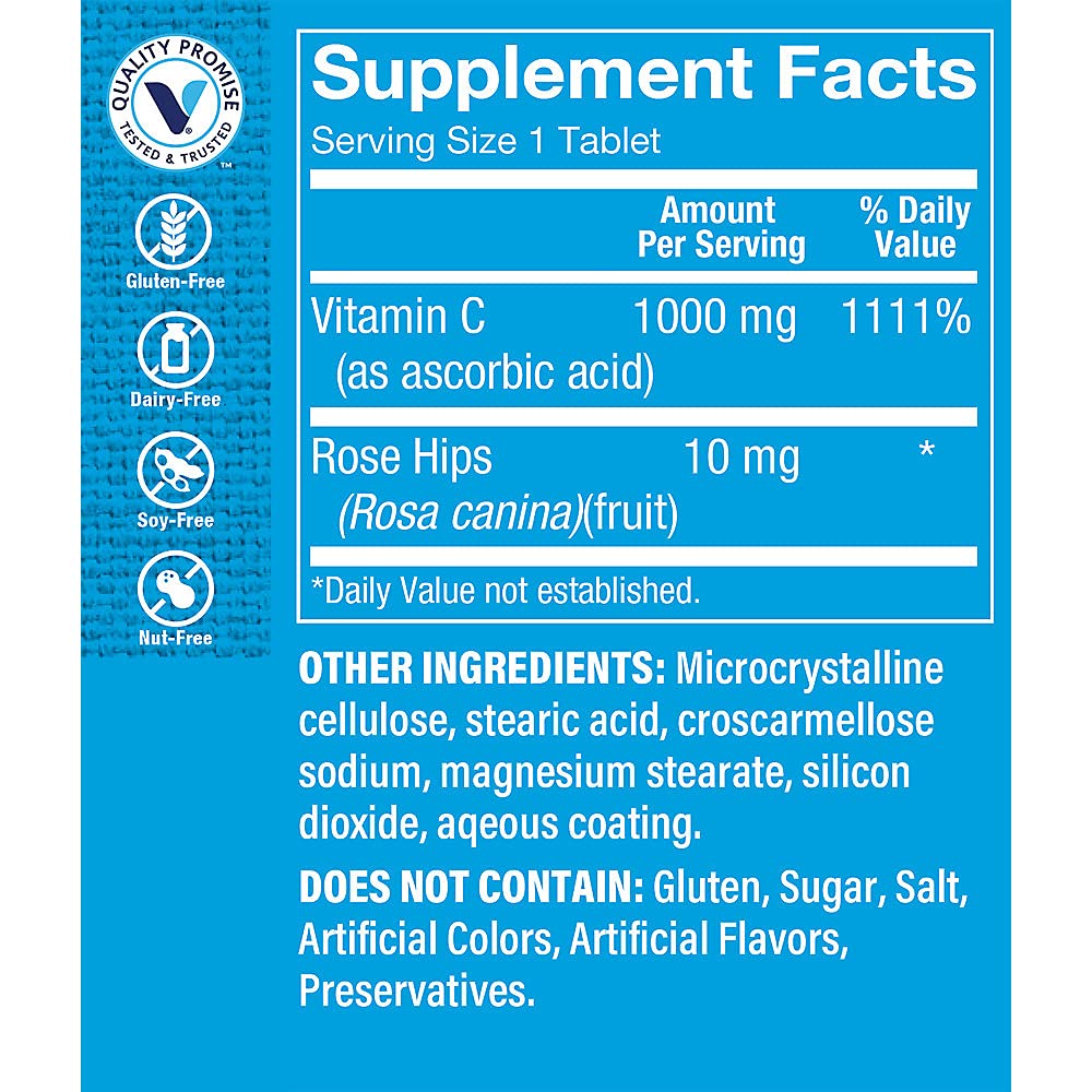 The Vitamin Shoppe C-1000 with Rose HIPS 600 Tablets