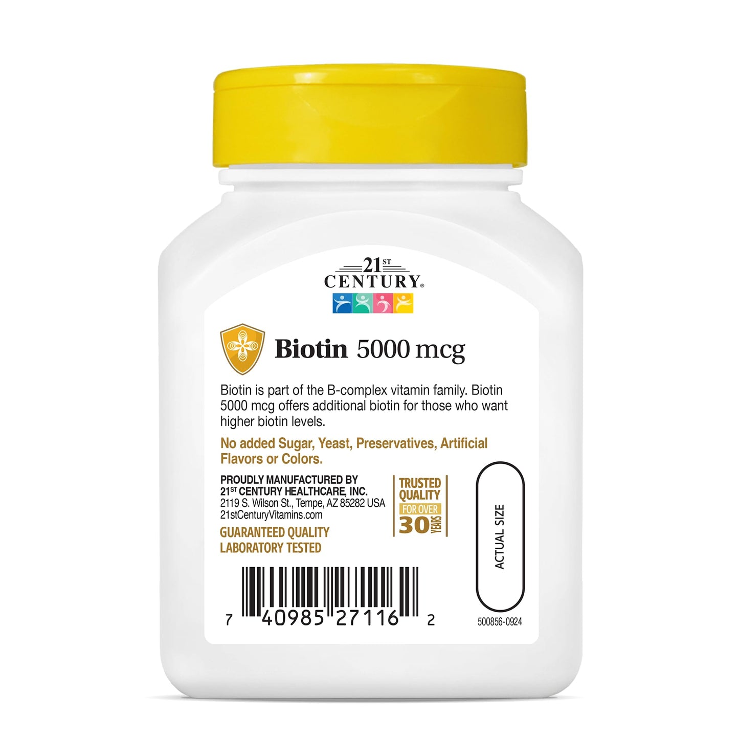 21st Century Biotin 5000 mcg Capsules, 110 Count