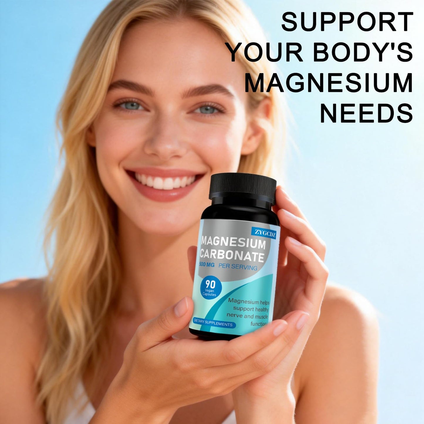 ZYGCDZ Magnesium Carbonate 500mg, 90 Capsules