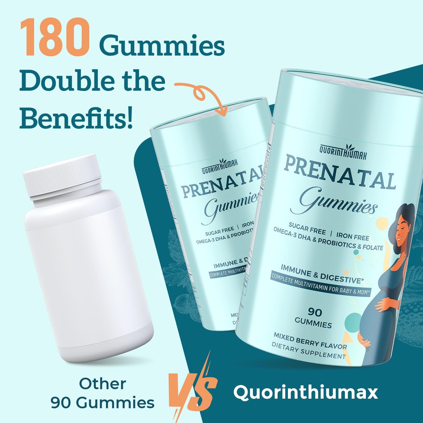 Quorinthiumax Prenatal Gummies Sugar Free 90 Count