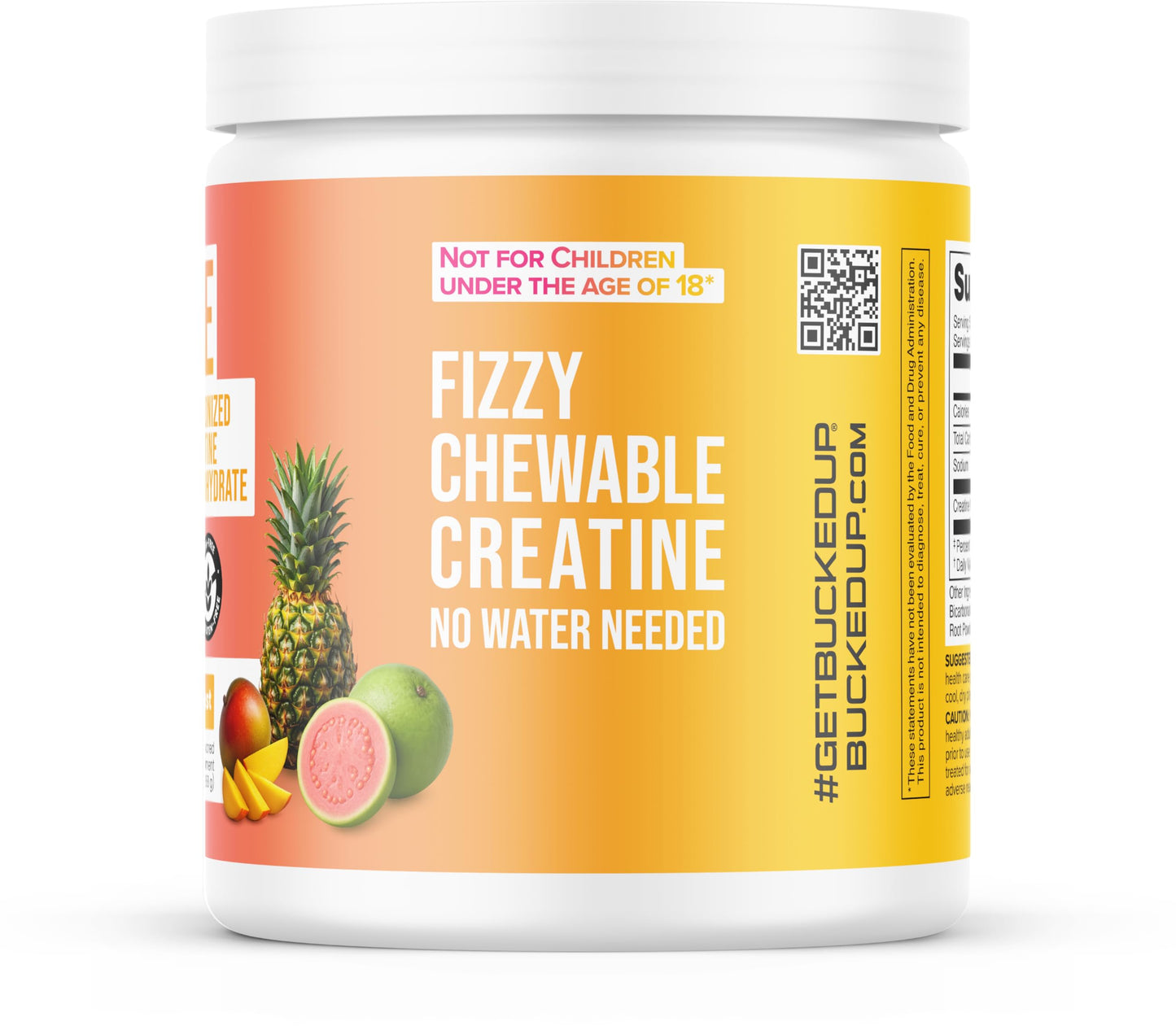 Bucked Up Creatine Candy Tropical Blast Micronized Creatine Monohydrate Capsule, 24 Capsules