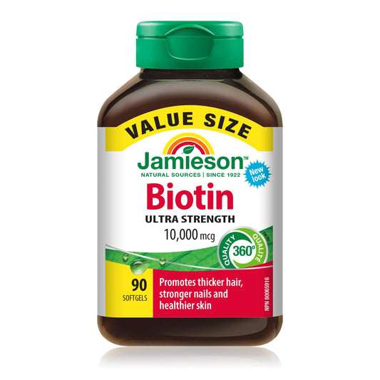 Jamieson Laboratories Biotin 10,000 mcg Softgels, 90 Softgels