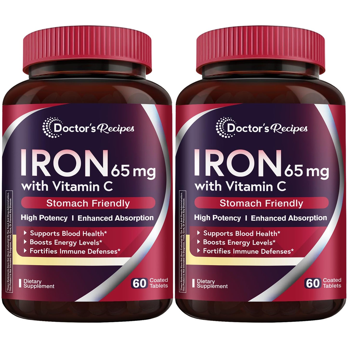 Doctor's Recipes Iron Supplement 65 mg with Vitamin C Tablet 120 Tablets