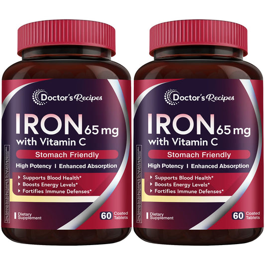 Doctor's Recipes Iron Supplement 65 mg with Vitamin C Tablet 120 Tablets