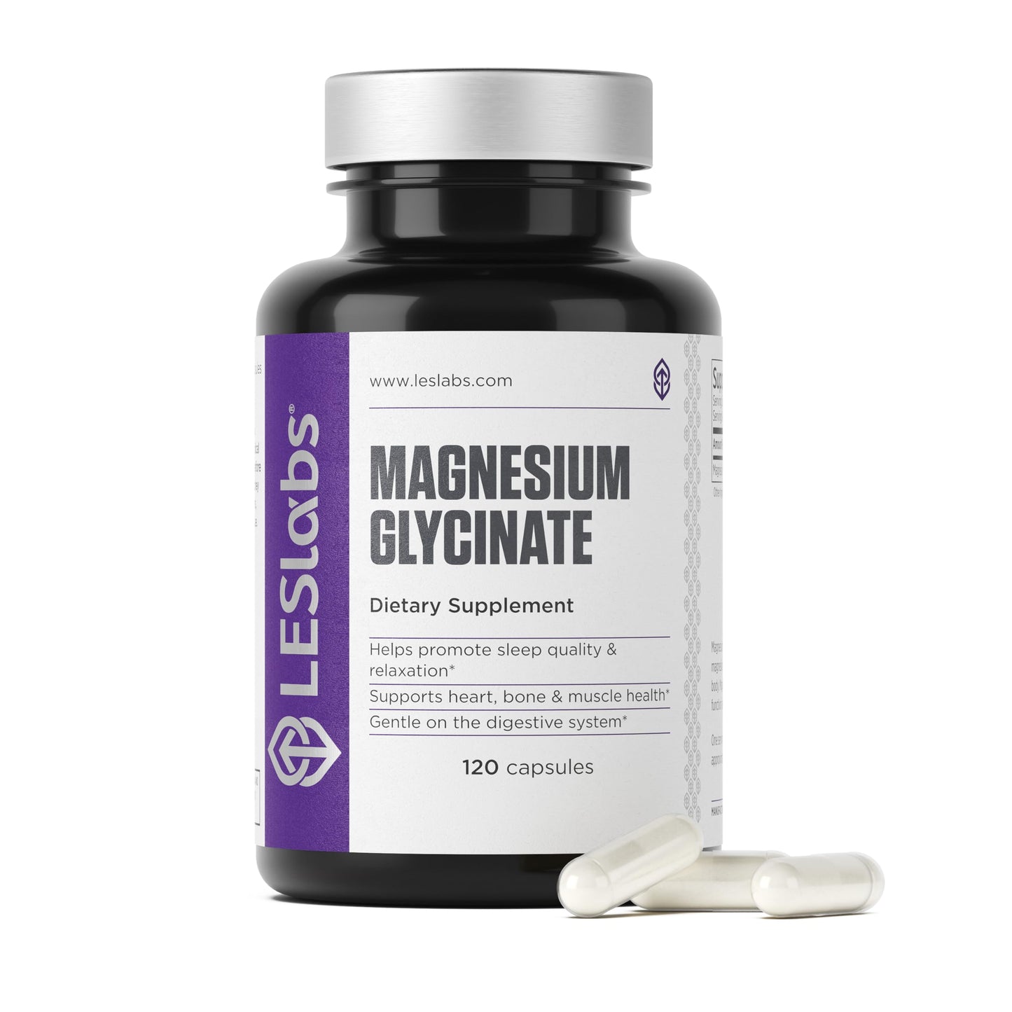 LES Labs Magnesium Glycinate Supplement, 120 Capsules